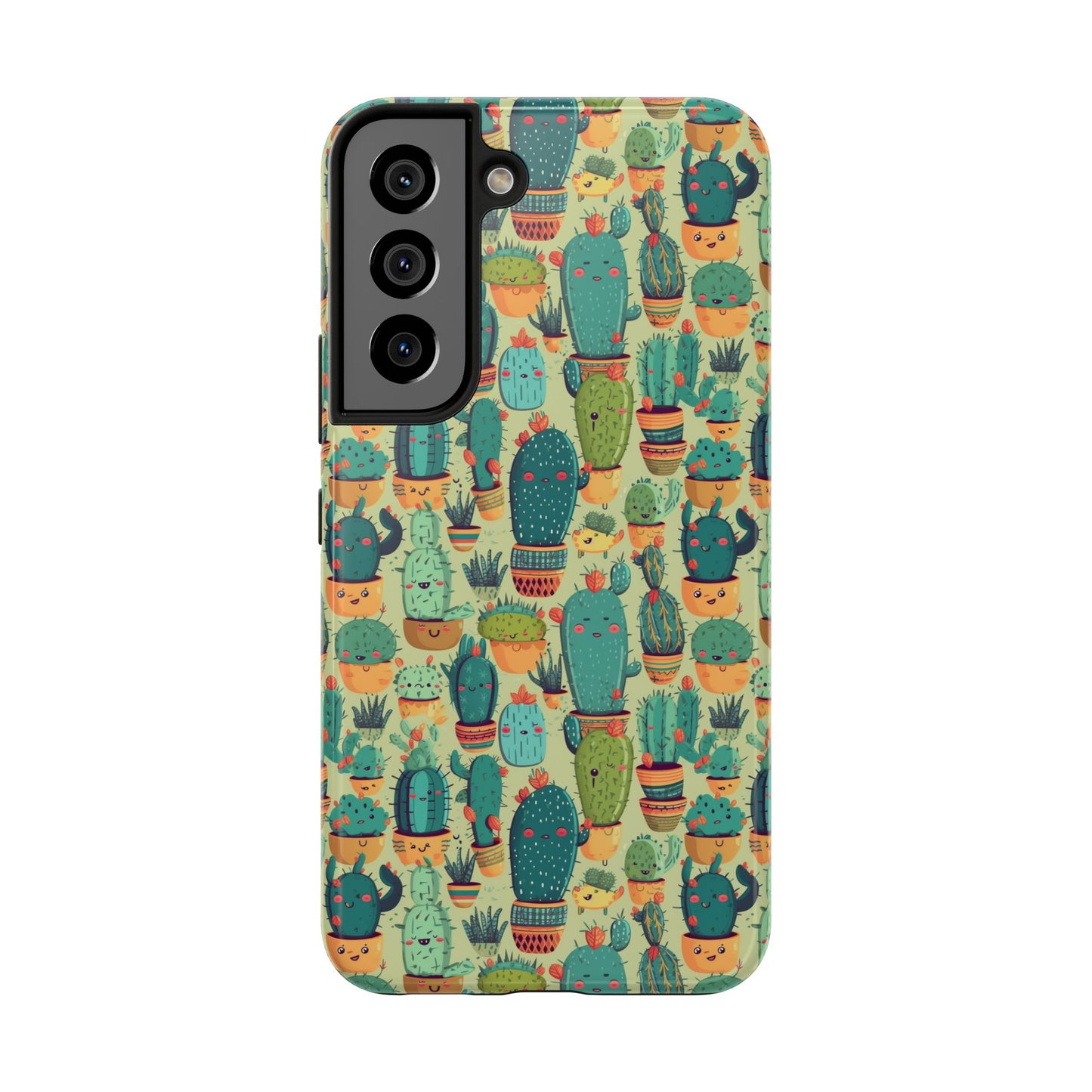 Cute Cactus Phone Cases, Tough iPhone Samsung Covers, Succulent Pattern
