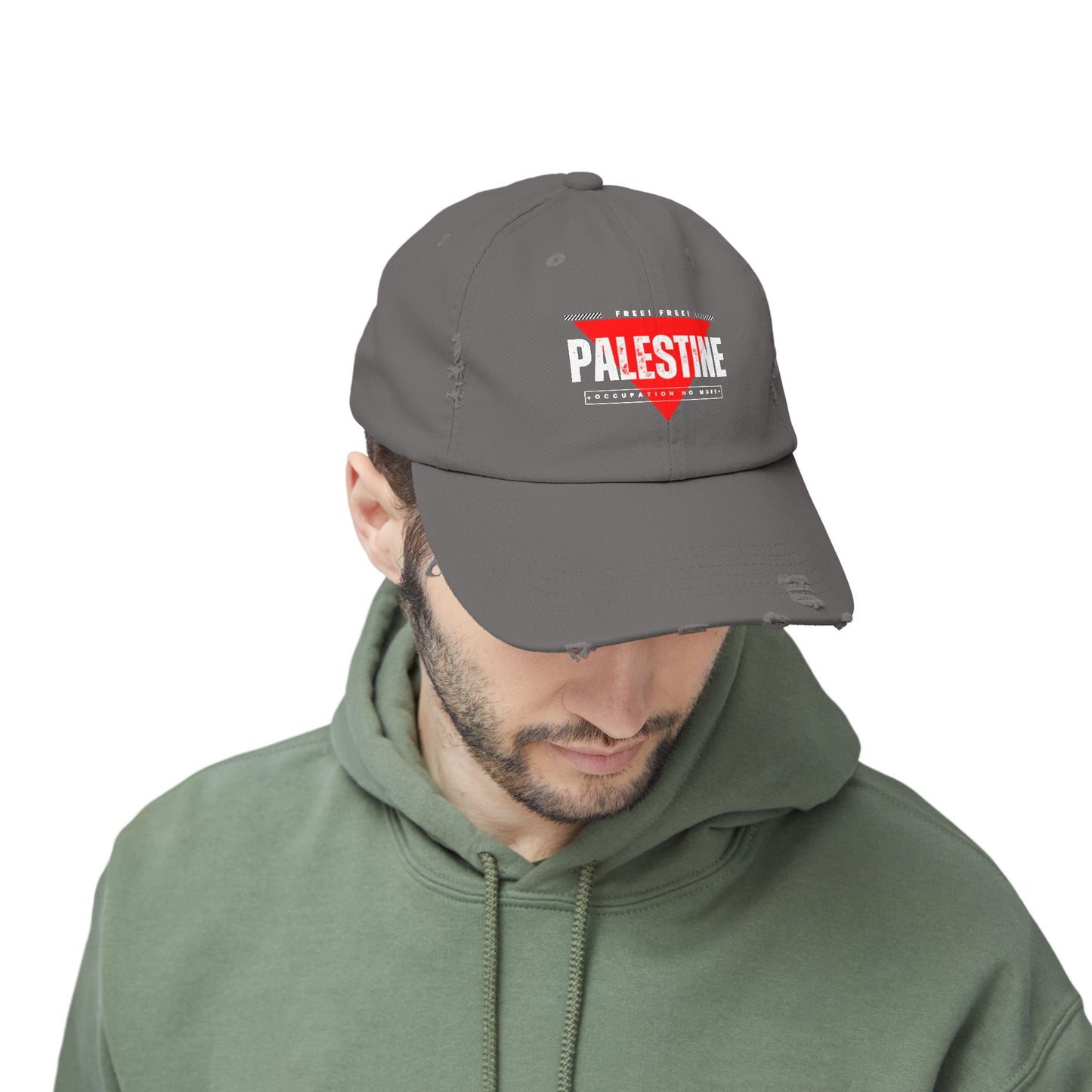 Distressed Cap - Palestine Freedom Hat, Activism Gift, Casual Streetwear, Summer Hat