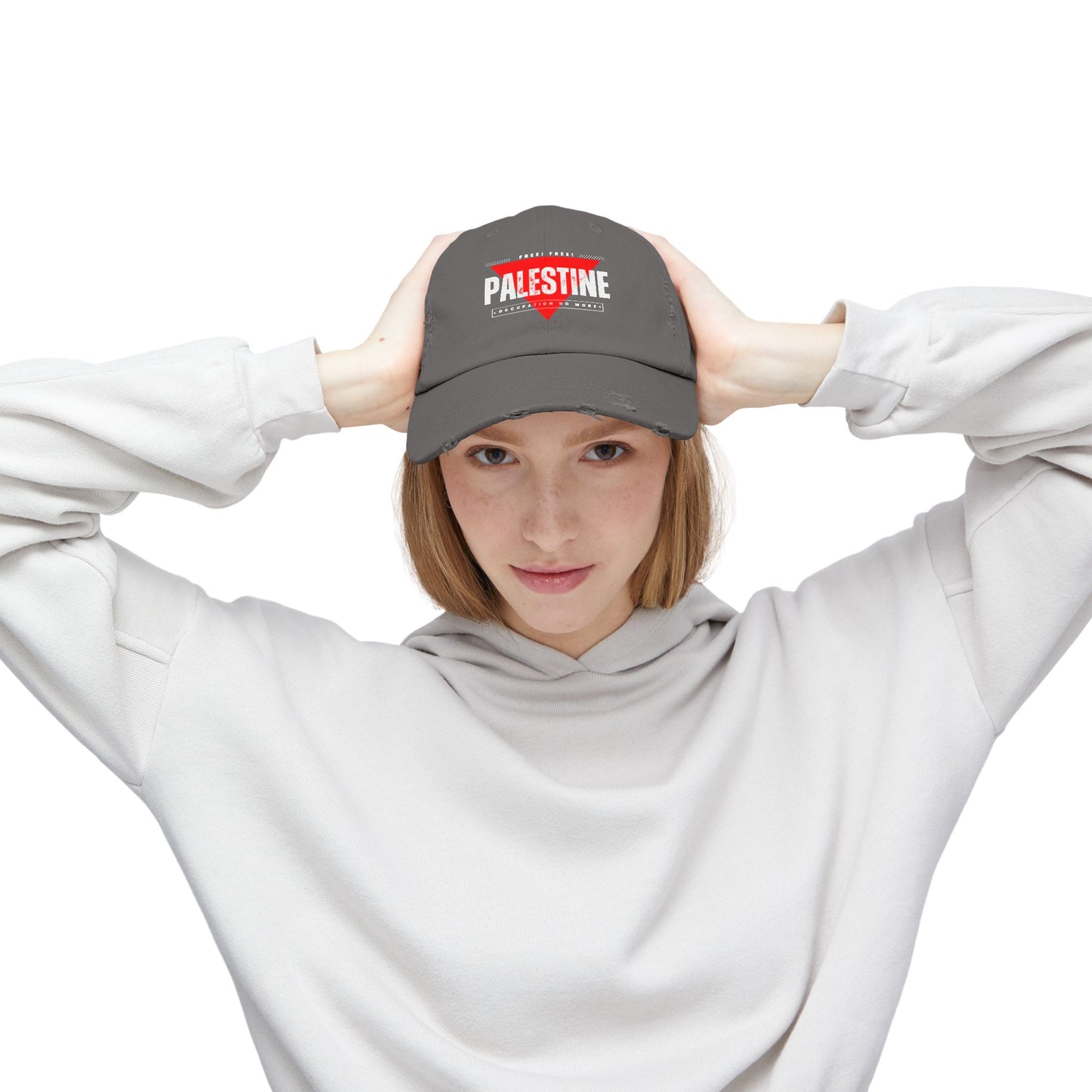 Distressed Cap - Palestine Freedom Hat, Activism Gift, Casual Streetwear, Summer Hat