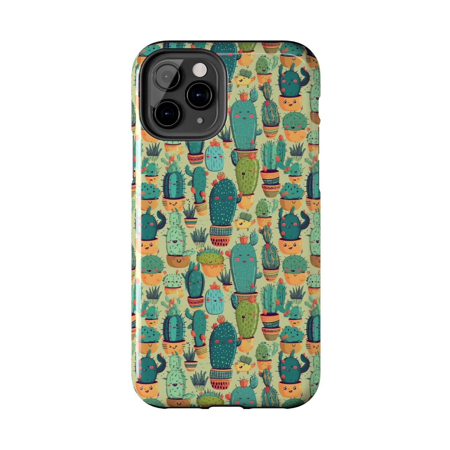 Cute Cactus Phone Cases, Tough iPhone Samsung Covers, Succulent Pattern