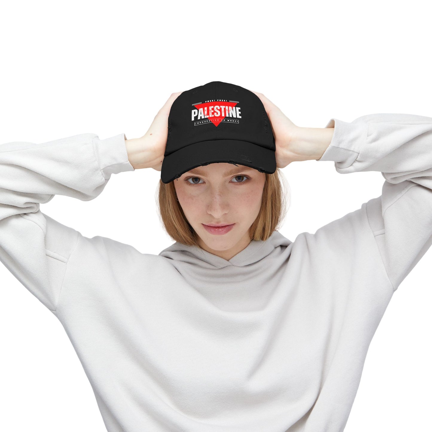 Distressed Cap - Palestine Freedom Hat, Activism Gift, Casual Streetwear, Summer Hat