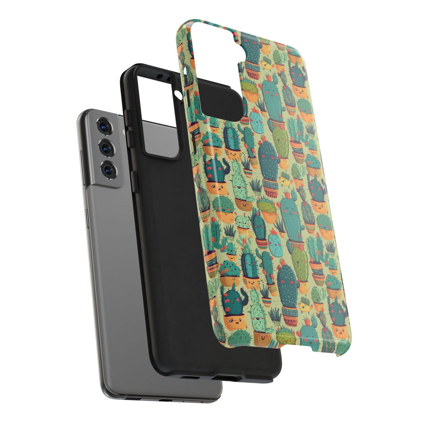 Cute Cactus Phone Cases, Tough iPhone Samsung Covers, Succulent Pattern