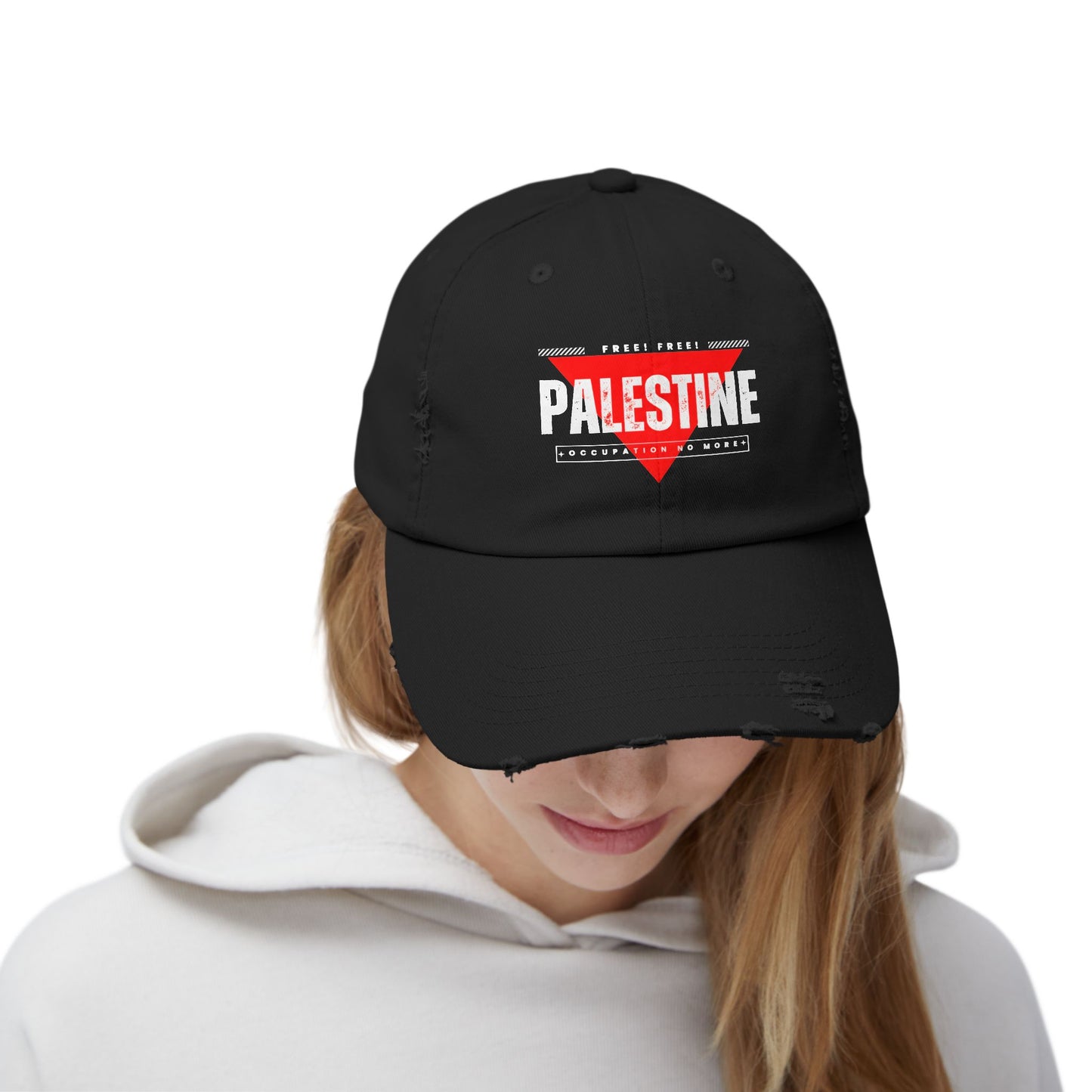 Distressed Cap - Palestine Freedom Hat, Activism Gift, Casual Streetwear, Summer Hat