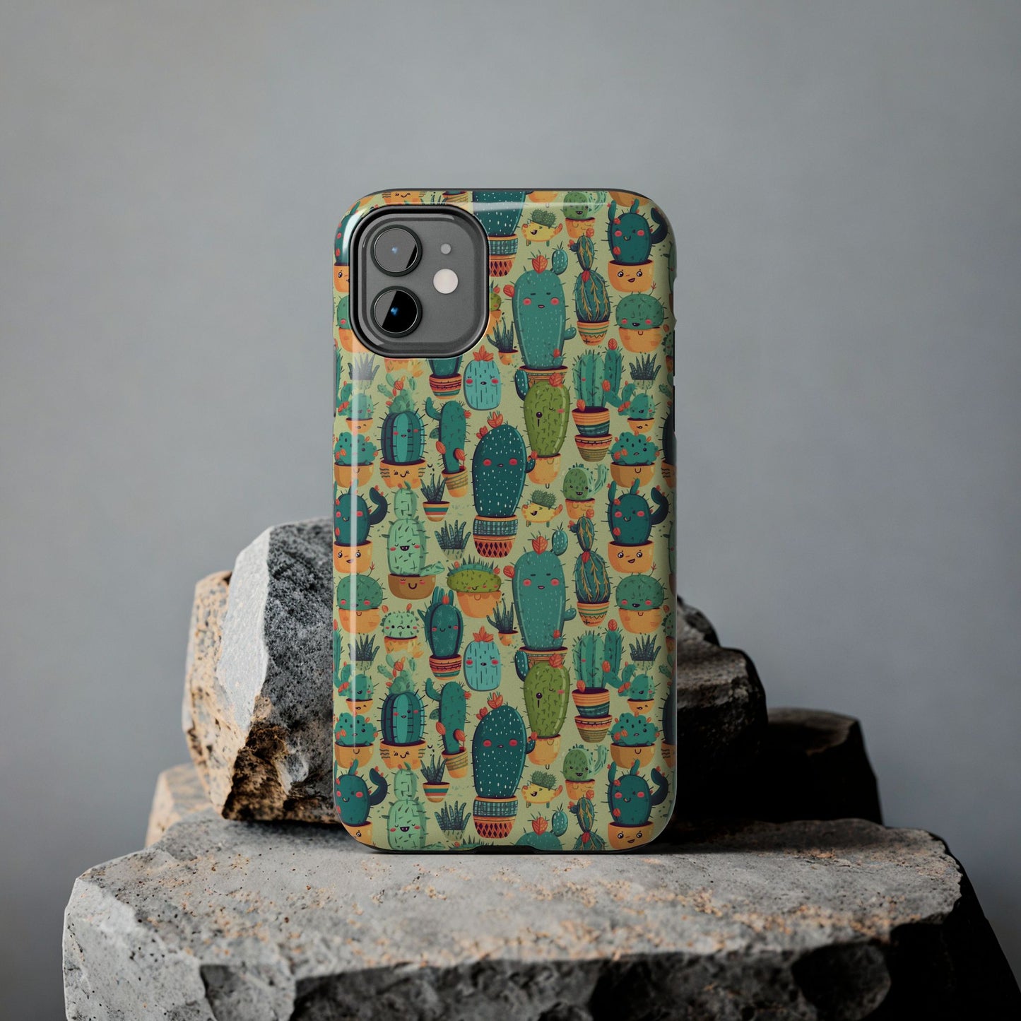 Cute Cactus Phone Cases, Tough iPhone Samsung Covers, Succulent Pattern