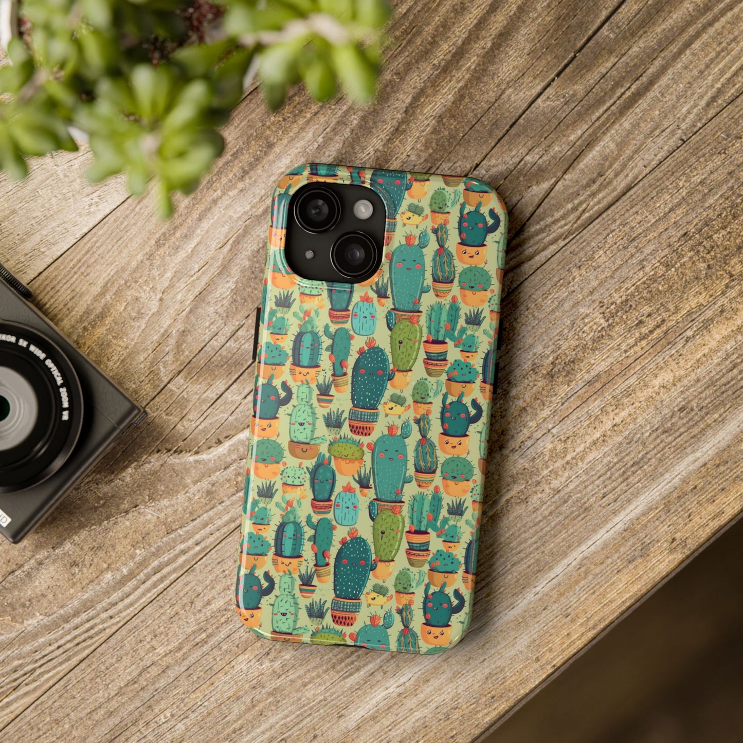 Cute Cactus Phone Cases, Tough iPhone Samsung Covers, Succulent Pattern