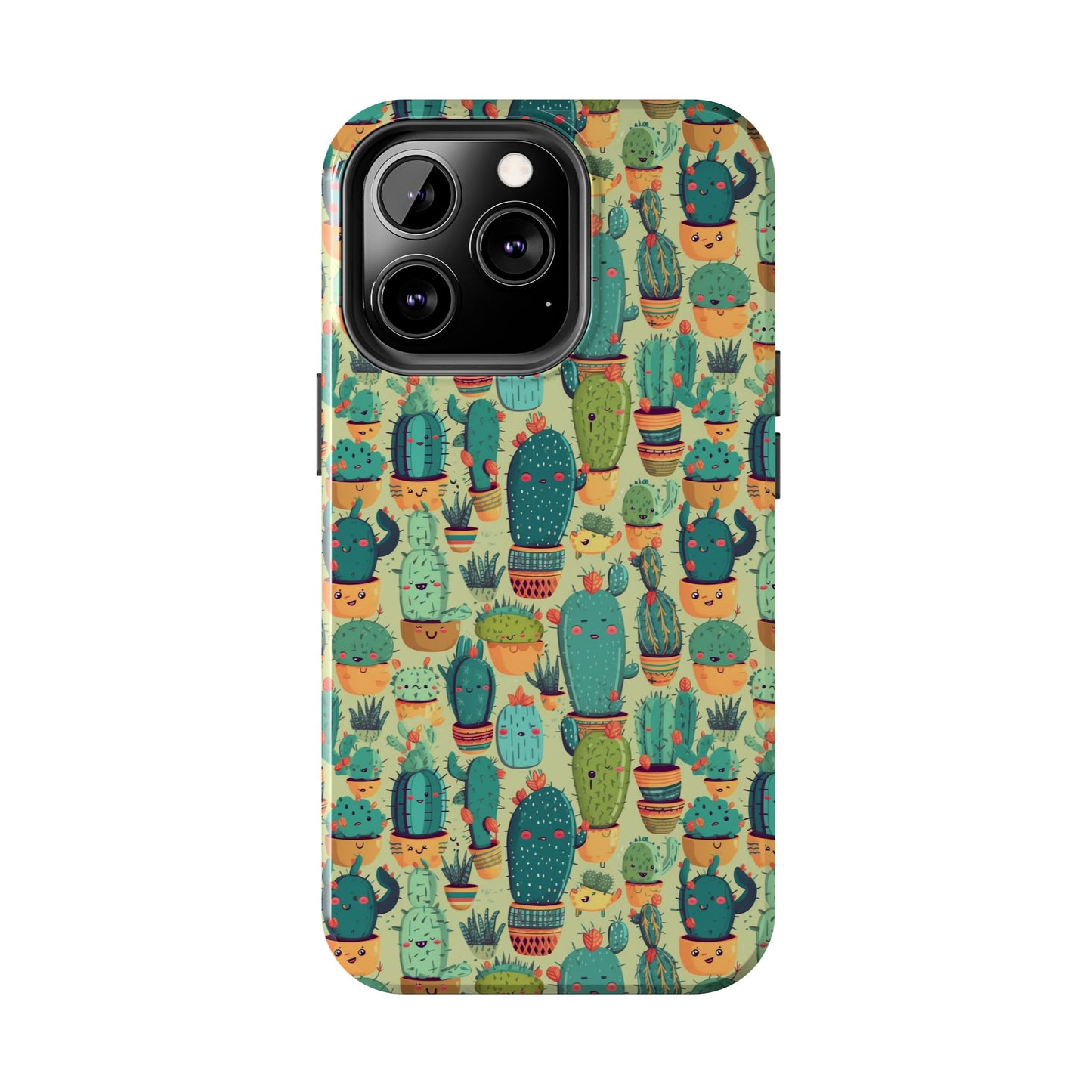 Cute Cactus Phone Cases, Tough iPhone Samsung Covers, Succulent Pattern