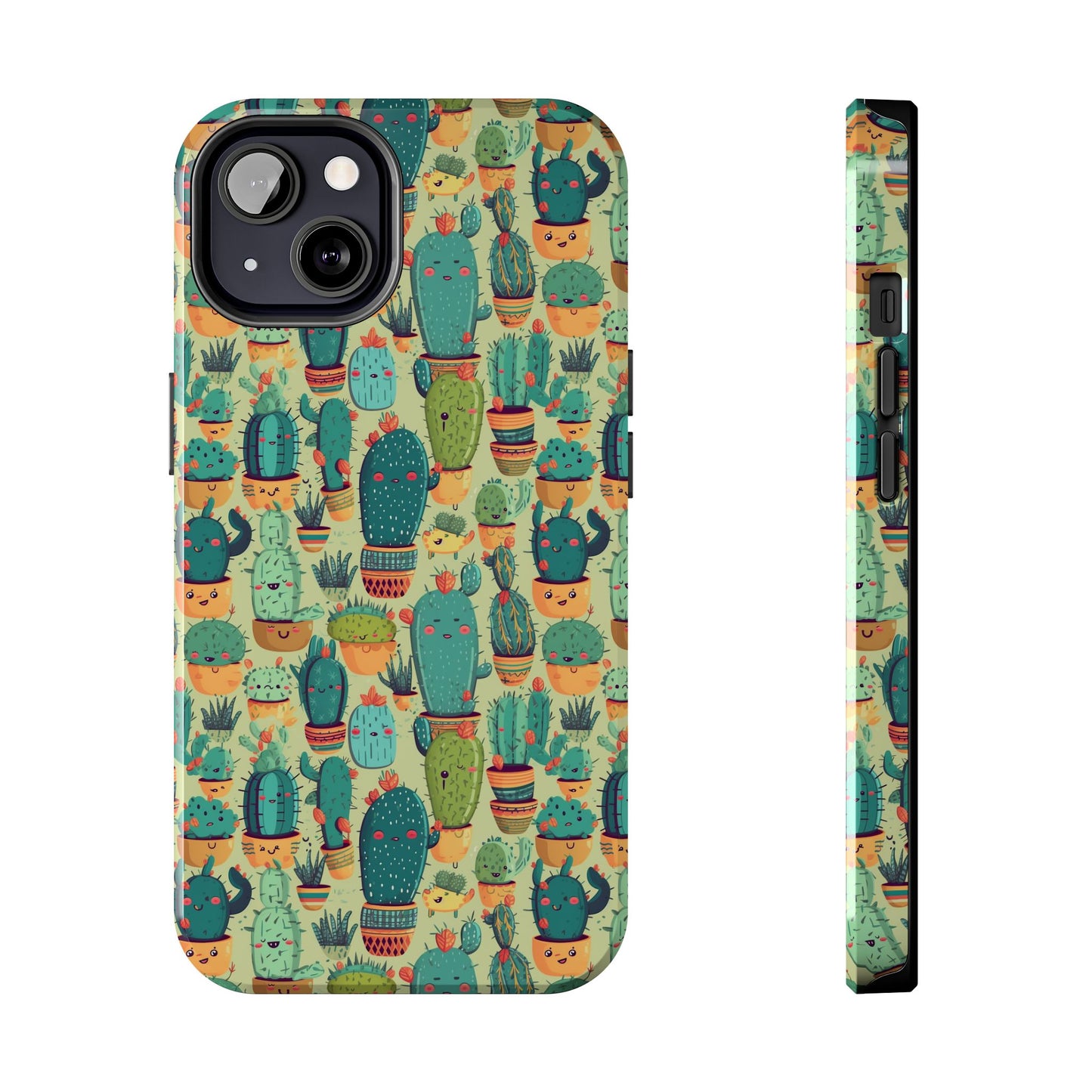 Cute Cactus Phone Cases, Tough iPhone Samsung Covers, Succulent Pattern