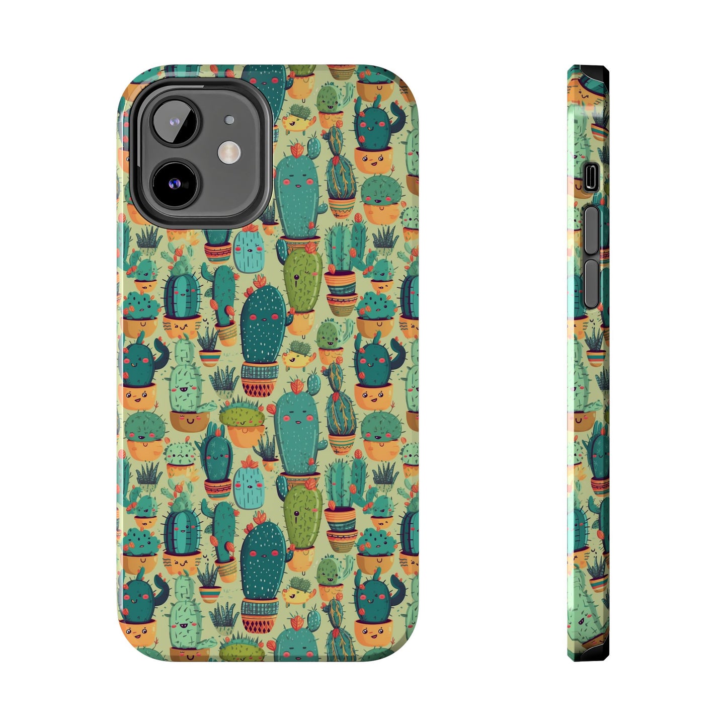 Cute Cactus Phone Cases, Tough iPhone Samsung Covers, Succulent Pattern