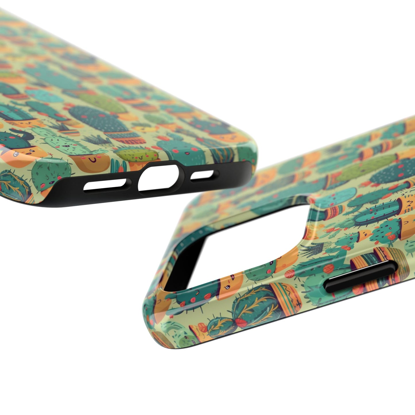 Cute Cactus Phone Cases, Tough iPhone Samsung Covers, Succulent Pattern