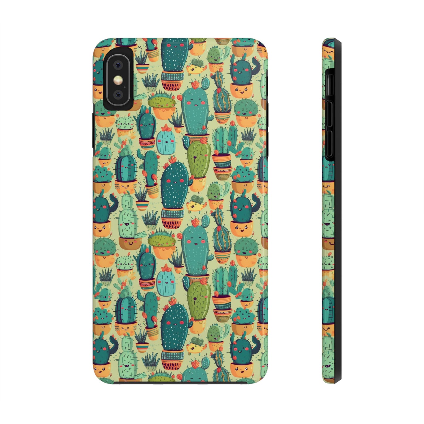 Cute Cactus Phone Cases, Tough iPhone Samsung Covers, Succulent Pattern