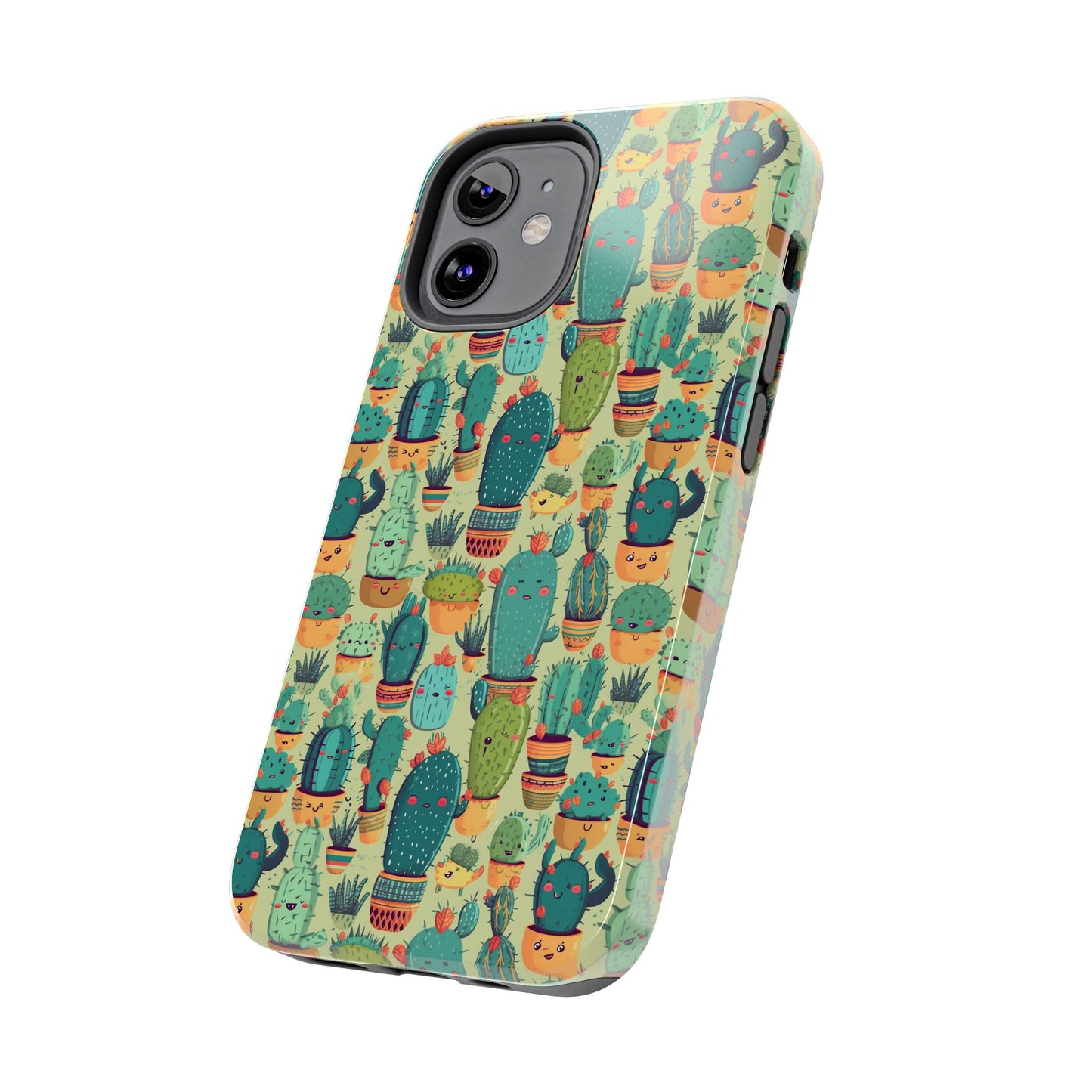 Cute Cactus Phone Cases, Tough iPhone Samsung Covers, Succulent Pattern