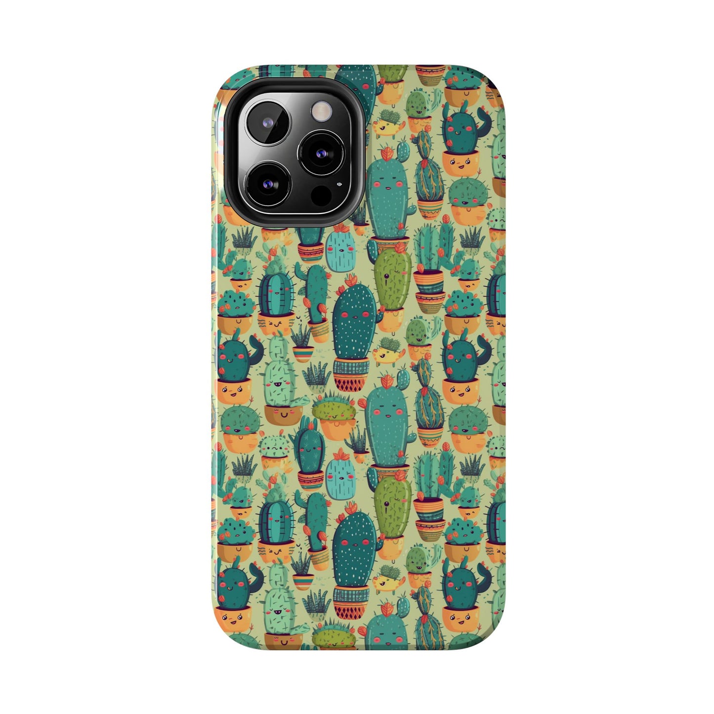 Cute Cactus Phone Cases, Tough iPhone Samsung Covers, Succulent Pattern