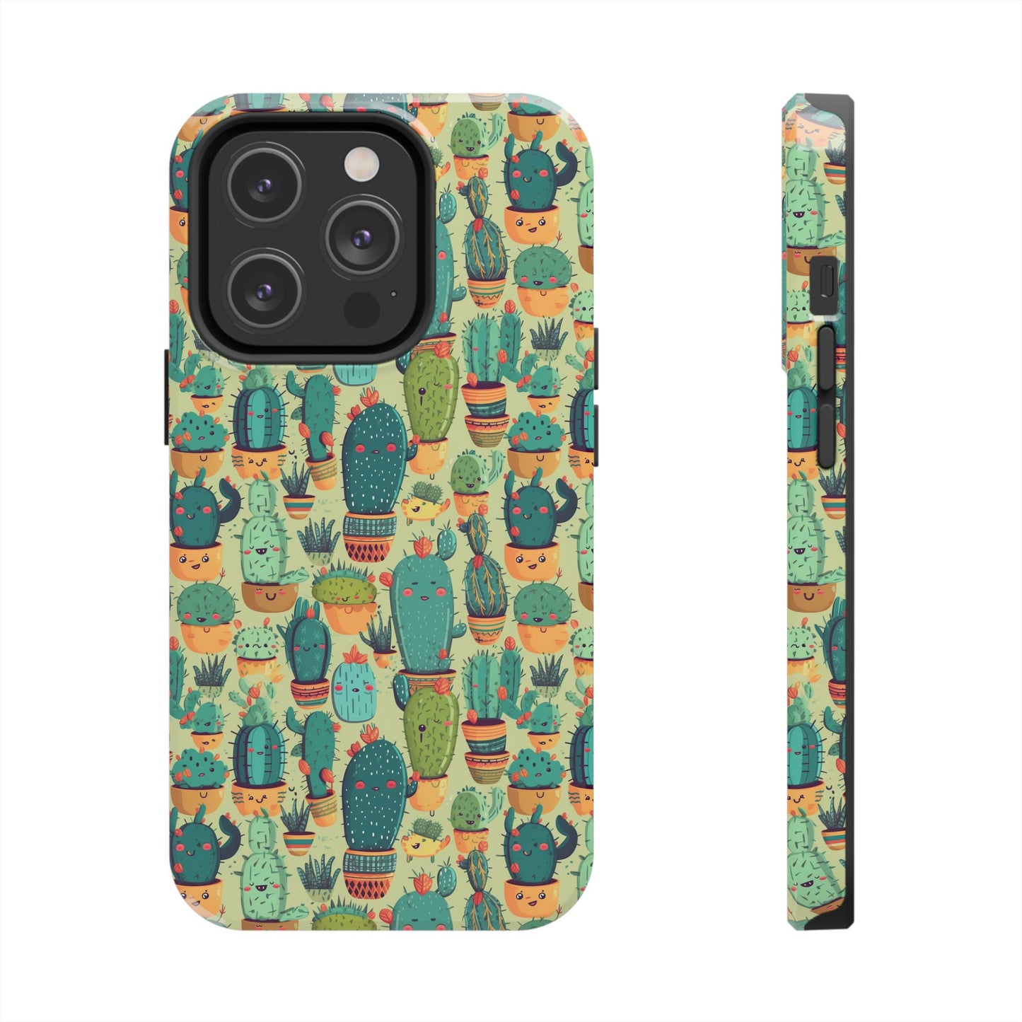 Cute Cactus Phone Cases, Tough iPhone Samsung Covers, Succulent Pattern