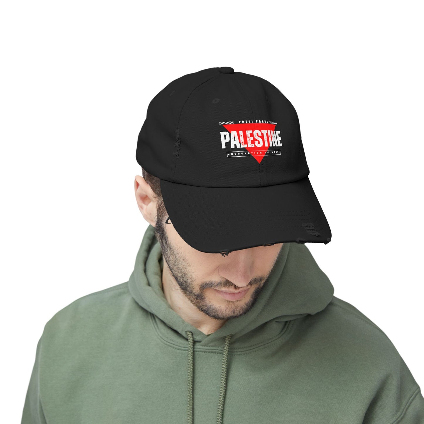 Distressed Cap - Palestine Freedom Hat, Activism Gift, Casual Streetwear, Summer Hat