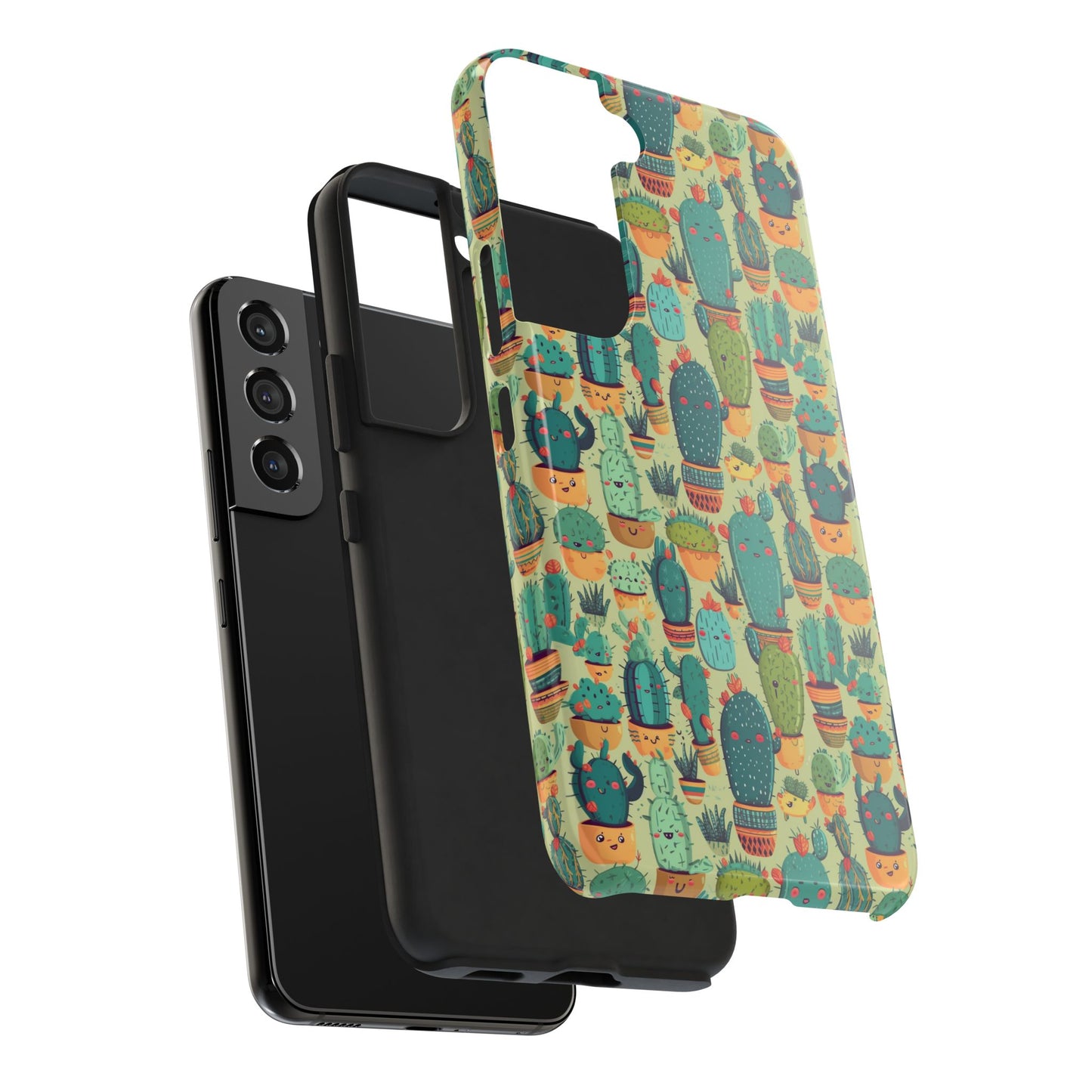 Cute Cactus Phone Cases, Tough iPhone Samsung Covers, Succulent Pattern