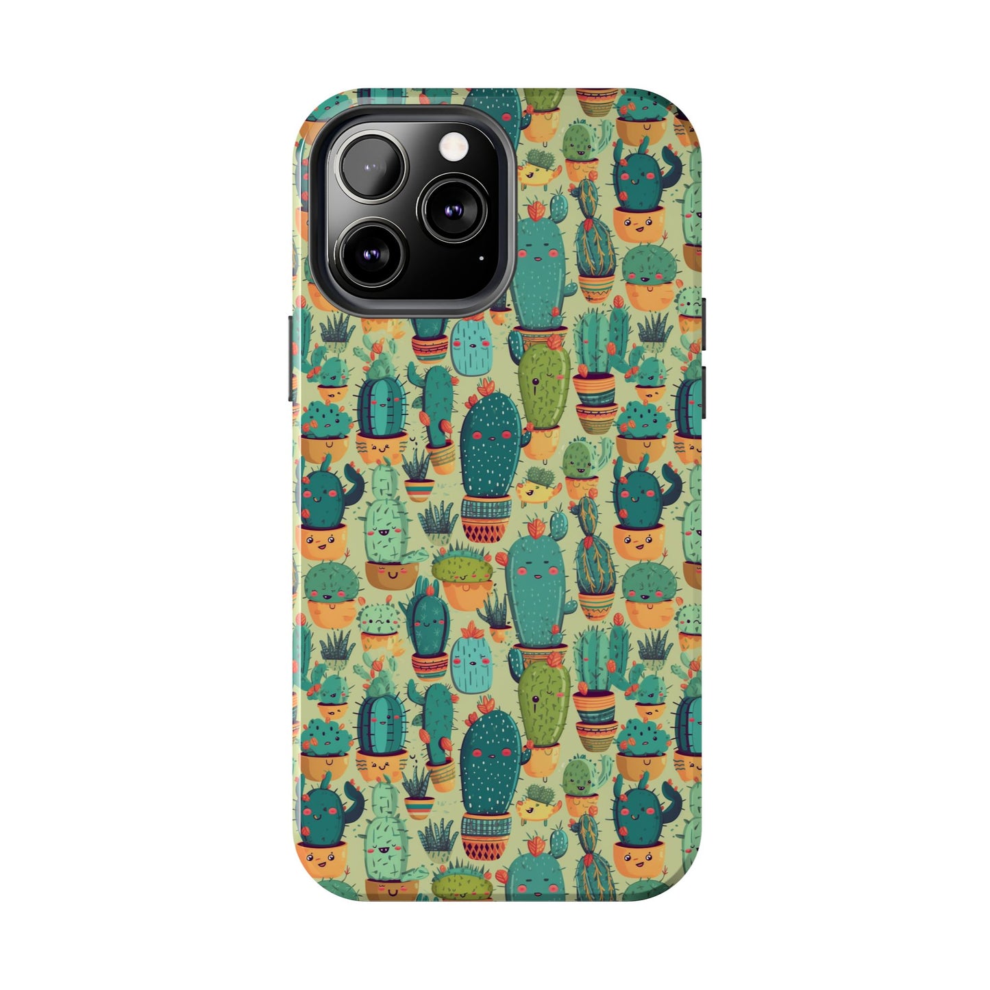 Cute Cactus Phone Cases, Tough iPhone Samsung Covers, Succulent Pattern