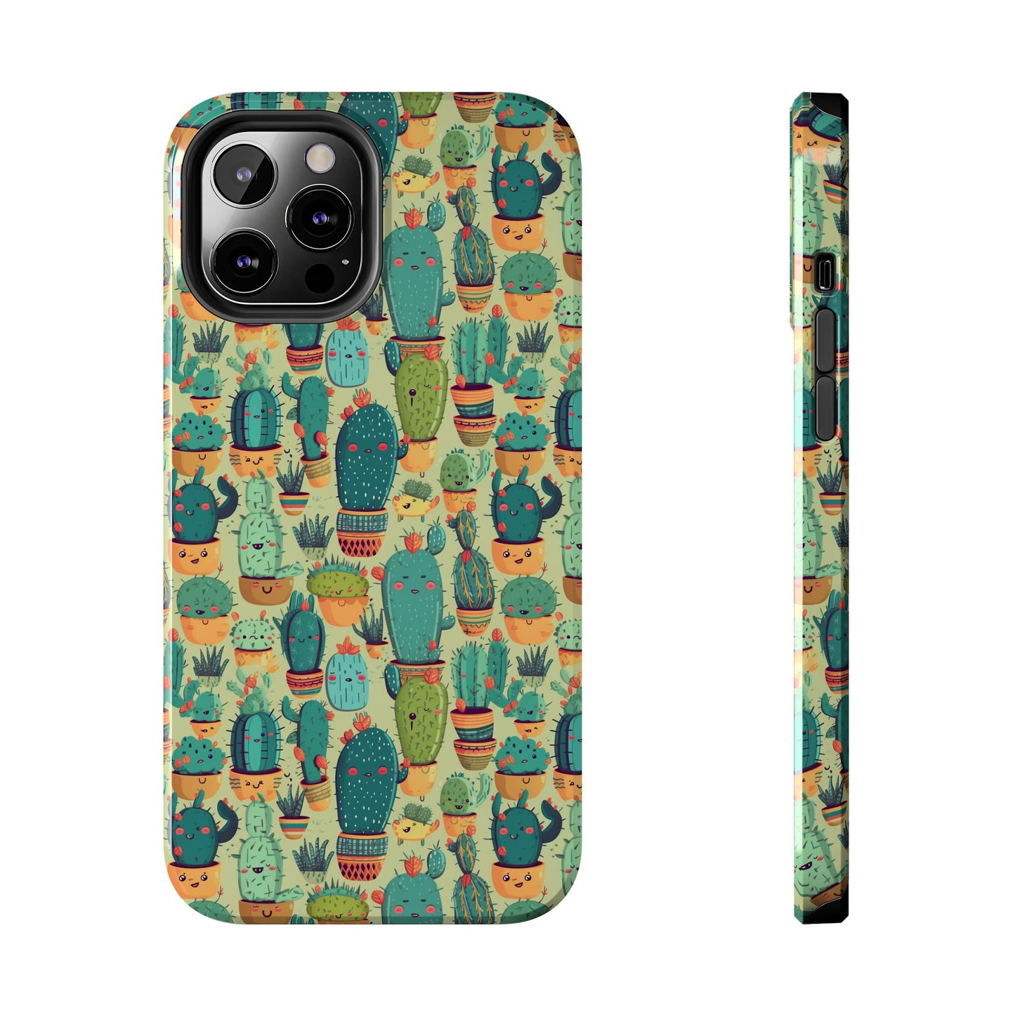 Cute Cactus Phone Cases, Tough iPhone Samsung Covers, Succulent Pattern