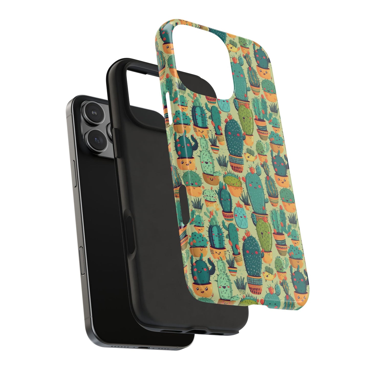 Cute Cactus Phone Cases, Tough iPhone Samsung Covers, Succulent Pattern