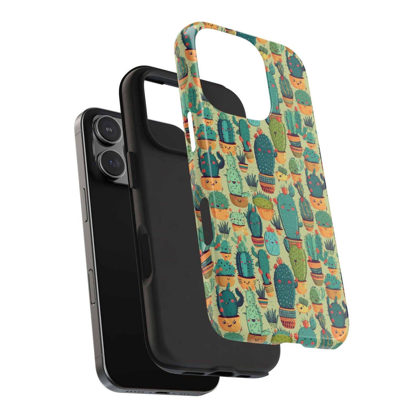Cute Cactus Phone Cases, Tough iPhone Samsung Covers, Succulent Pattern