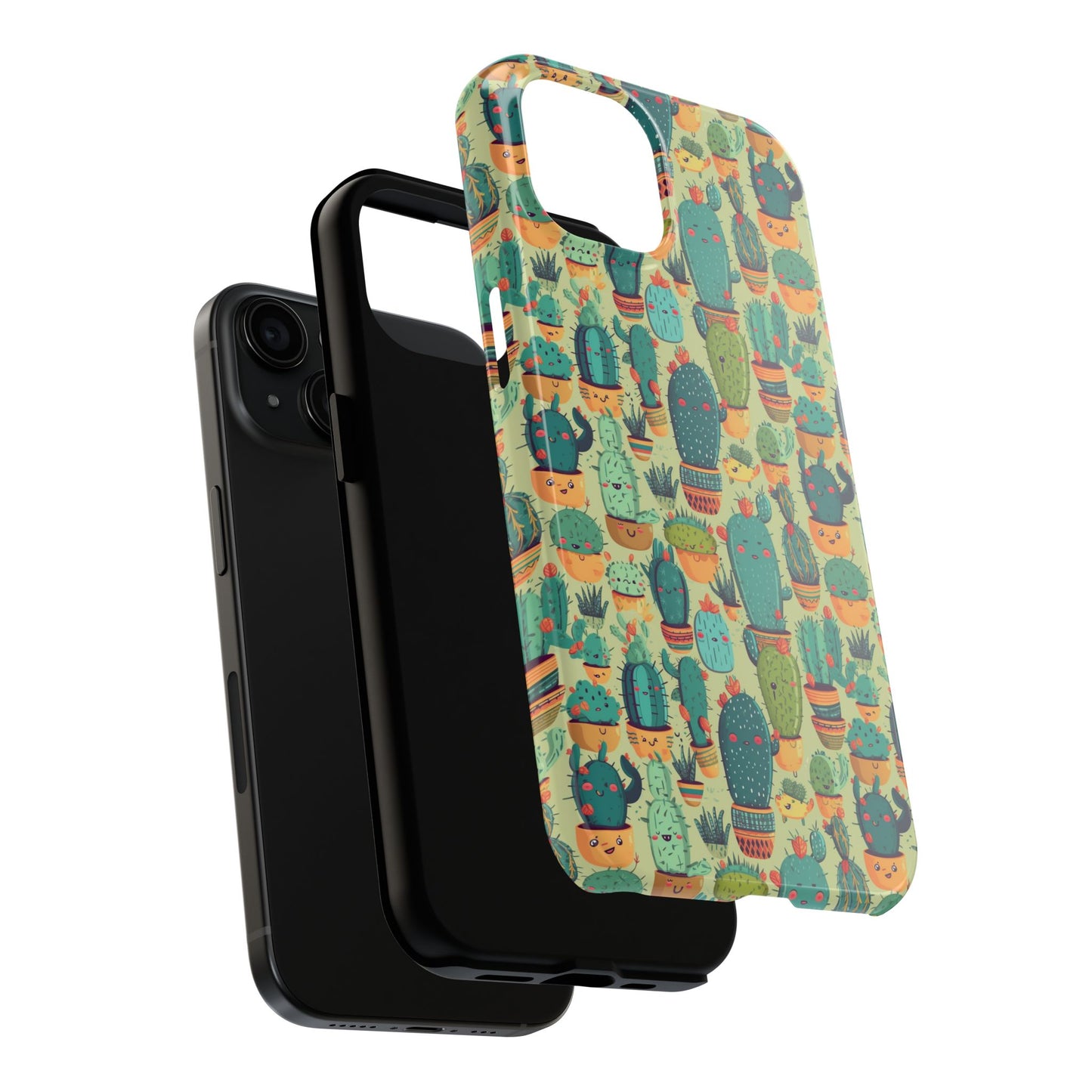 Cute Cactus Phone Cases, Tough iPhone Samsung Covers, Succulent Pattern