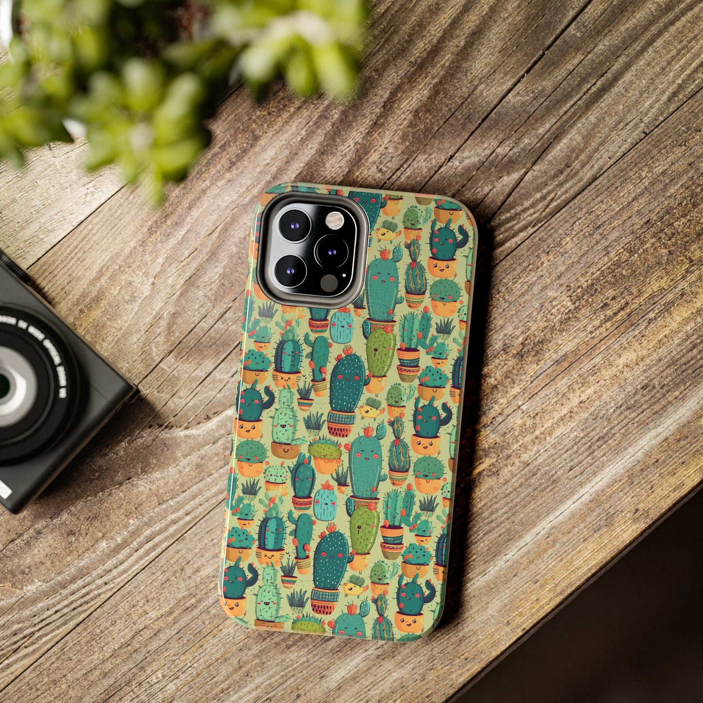 Cute Cactus Phone Cases, Tough iPhone Samsung Covers, Succulent Pattern