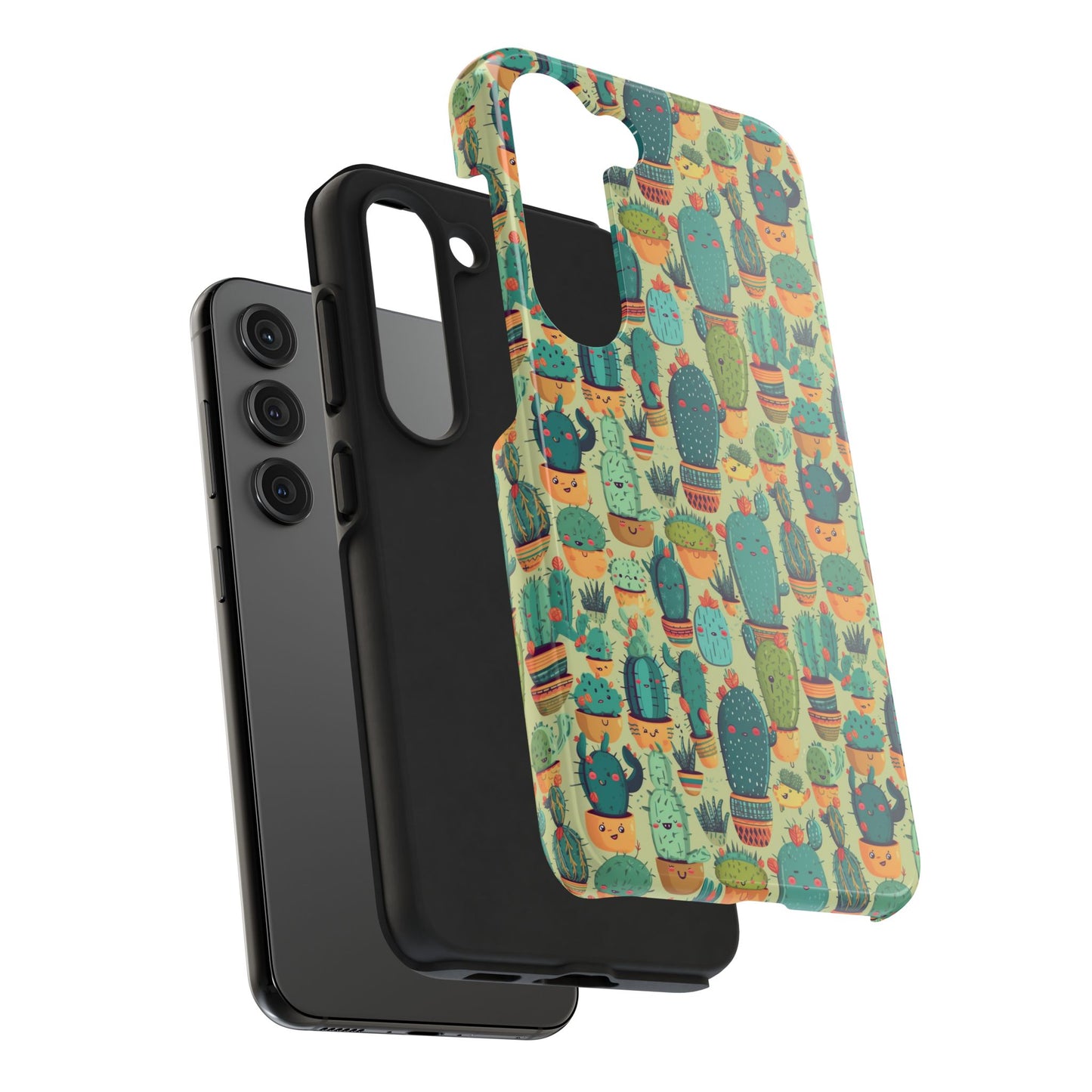 Cute Cactus Phone Cases, Tough iPhone Samsung Covers, Succulent Pattern