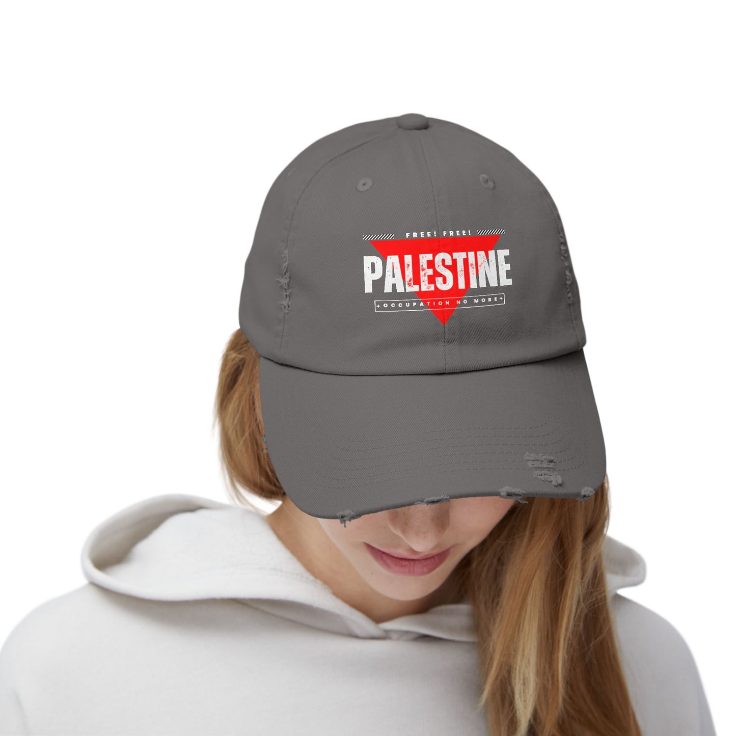 Distressed Cap - Palestine Freedom Hat, Activism Gift, Casual Streetwear, Summer Hat