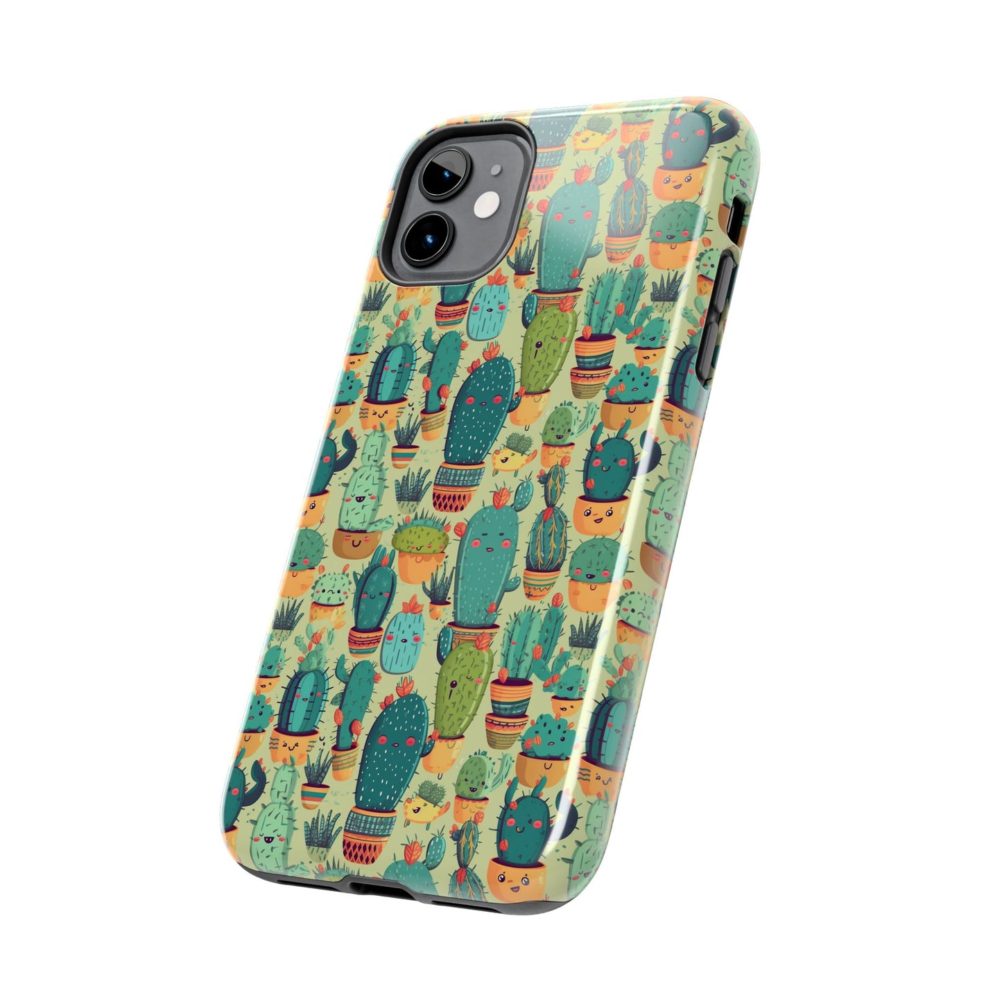 Cute Cactus Phone Cases, Tough iPhone Samsung Covers, Succulent Pattern