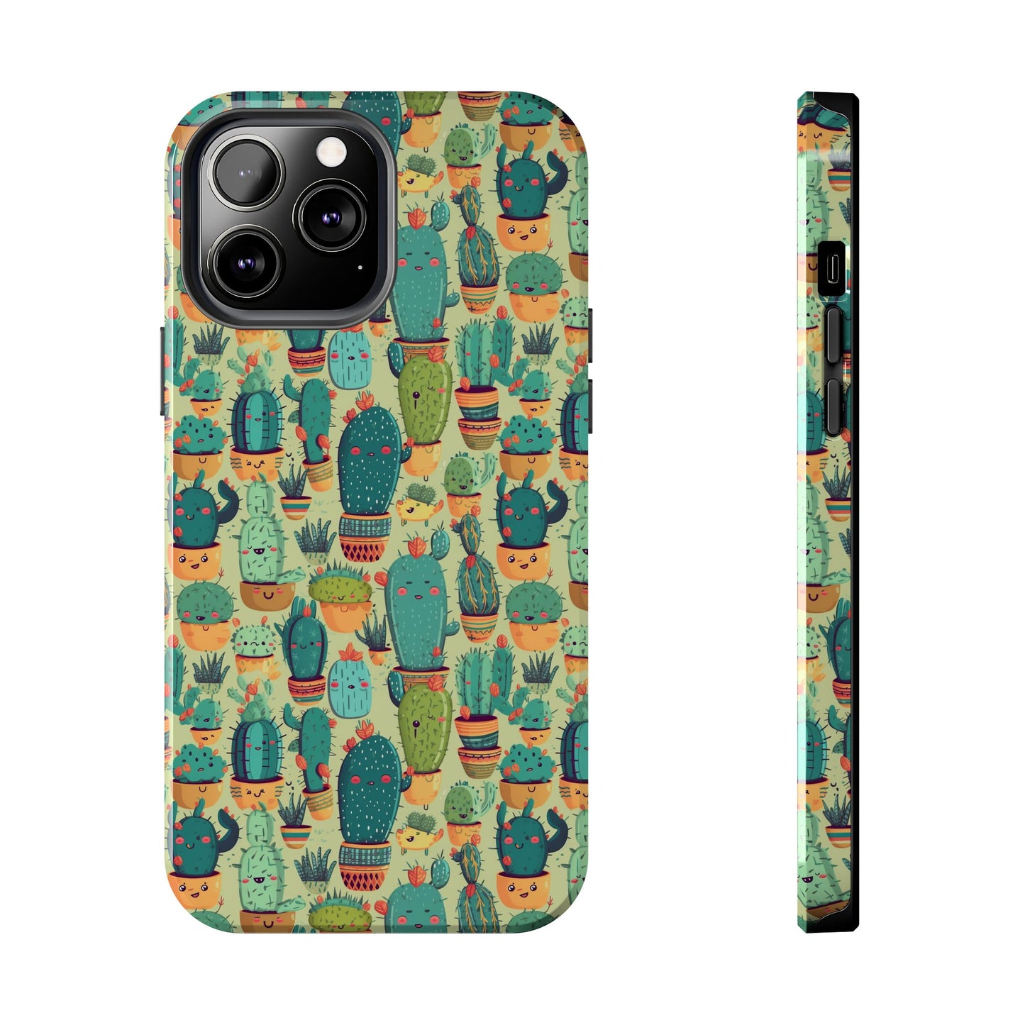 Cute Cactus Phone Cases, Tough iPhone Samsung Covers, Succulent Pattern