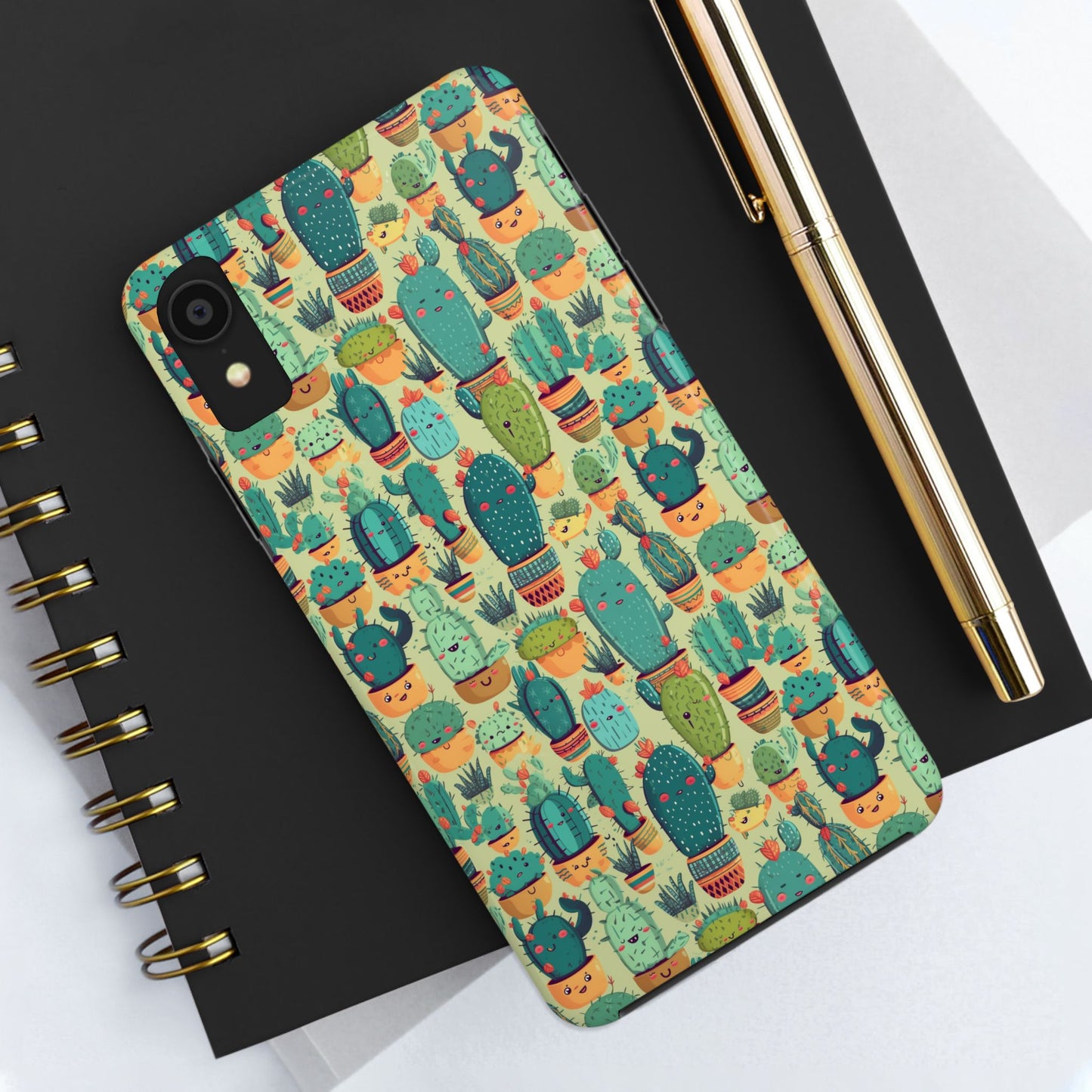 Cute Cactus Phone Cases, Tough iPhone Samsung Covers, Succulent Pattern