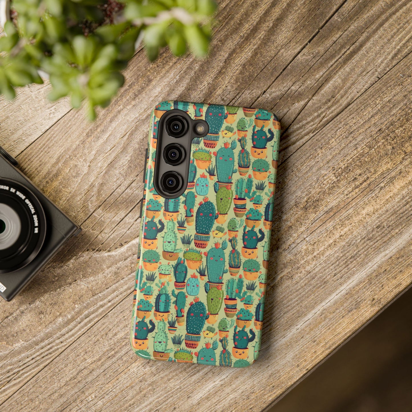 Cute Cactus Phone Cases, Tough iPhone Samsung Covers, Succulent Pattern