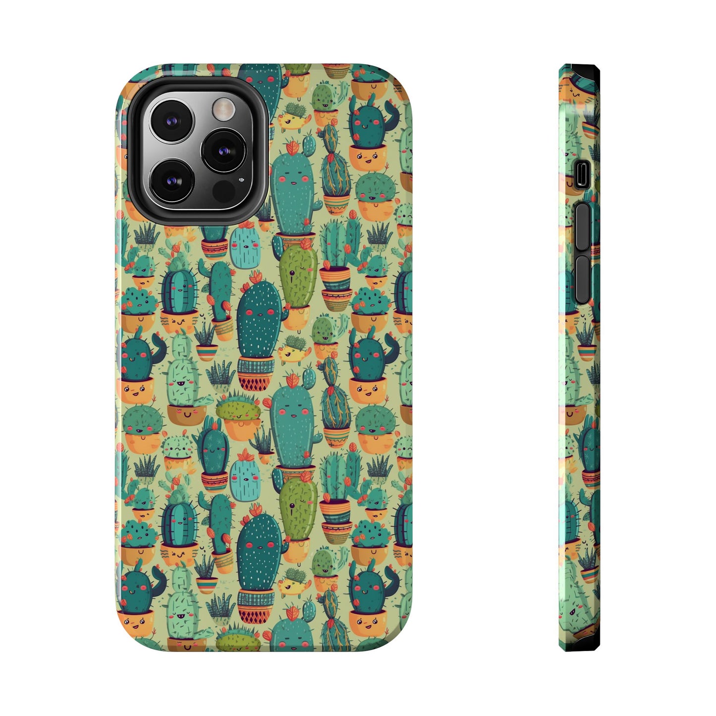 Cute Cactus Phone Cases, Tough iPhone Samsung Covers, Succulent Pattern