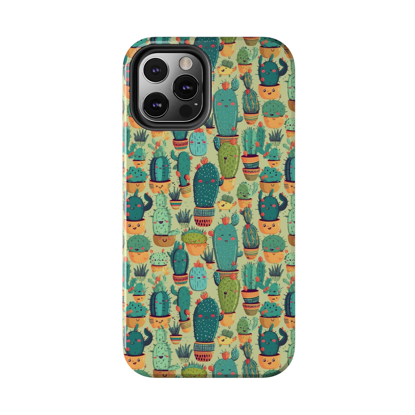Cute Cactus Phone Cases, Tough iPhone Samsung Covers, Succulent Pattern