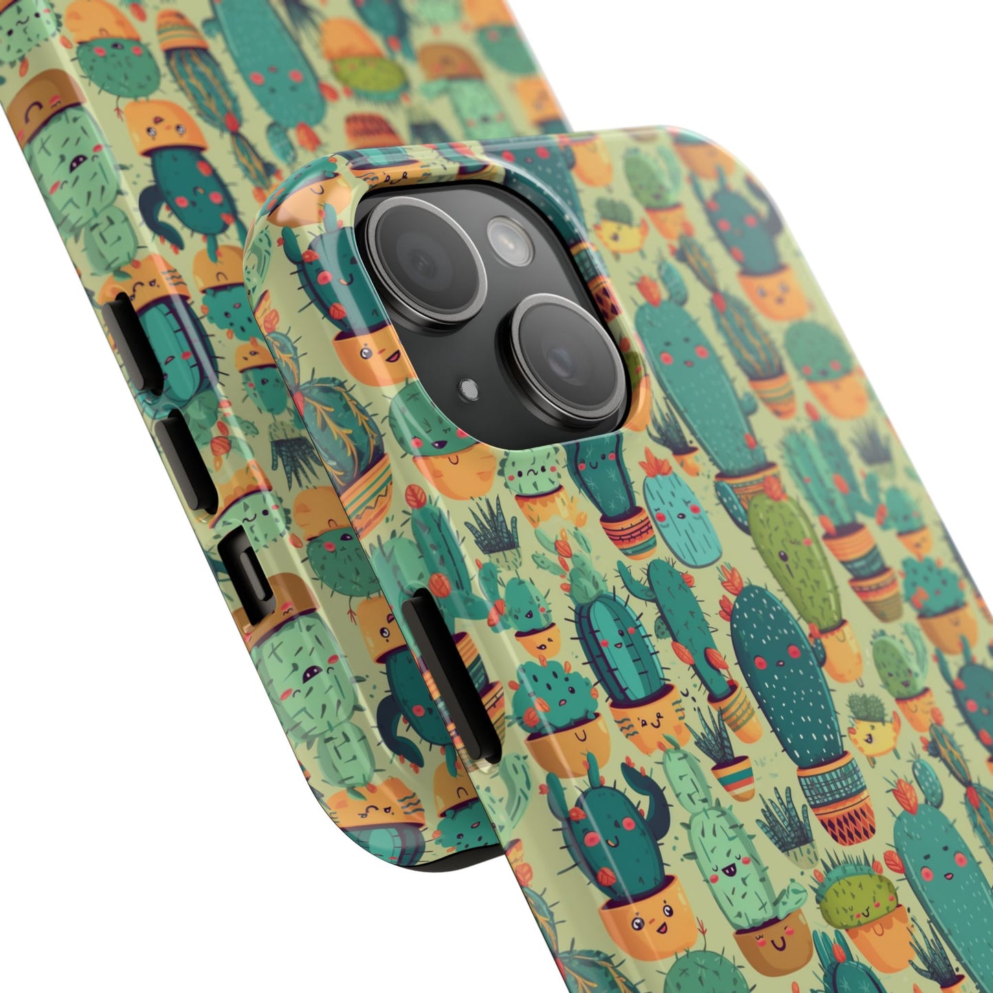 Cute Cactus Phone Cases, Tough iPhone Samsung Covers, Succulent Pattern