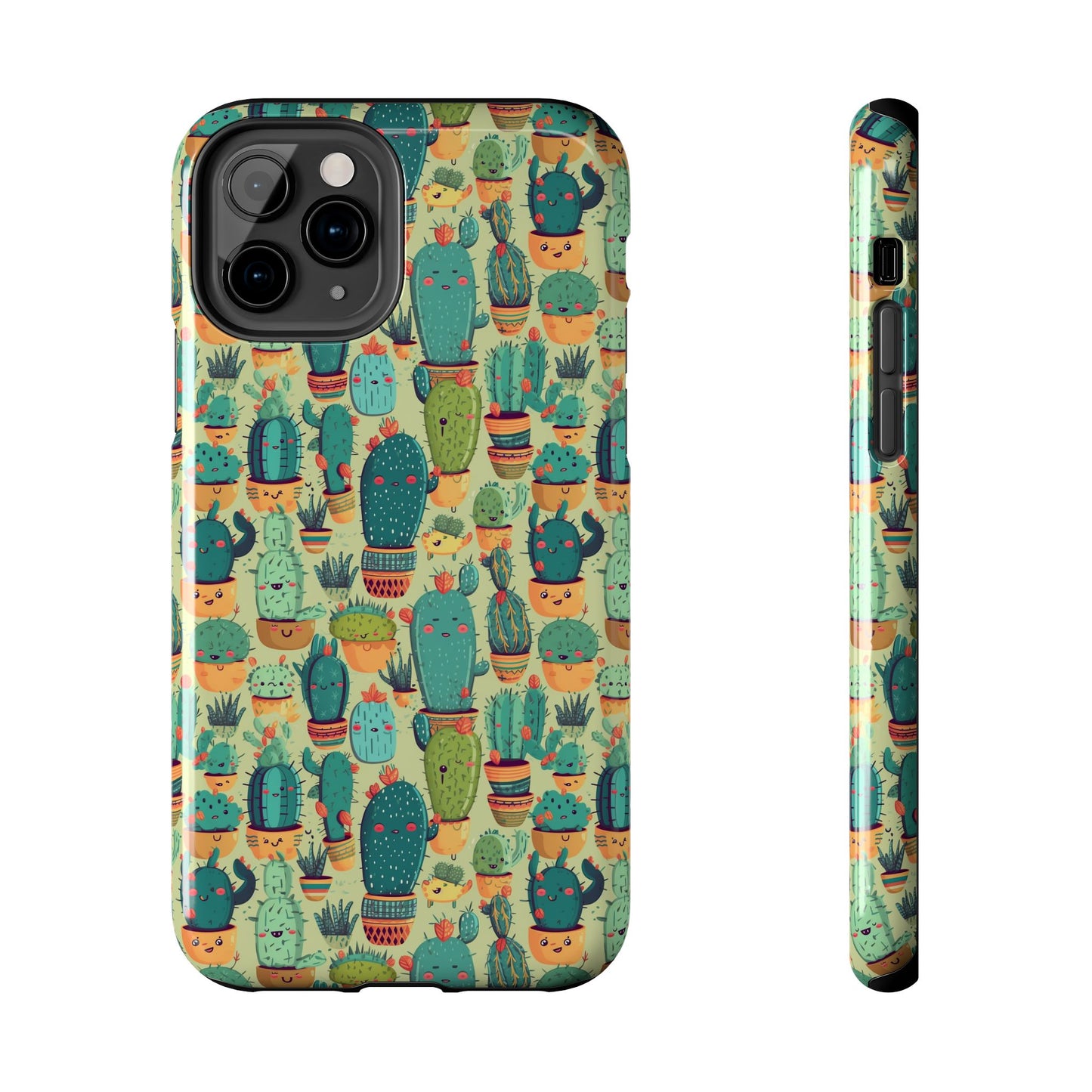 Cute Cactus Phone Cases, Tough iPhone Samsung Covers, Succulent Pattern