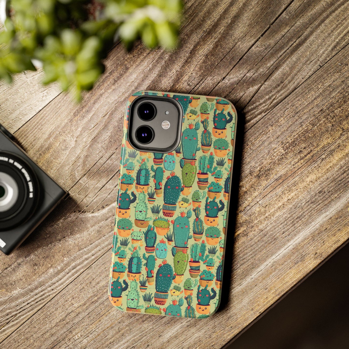 Cute Cactus Phone Cases, Tough iPhone Samsung Covers, Succulent Pattern