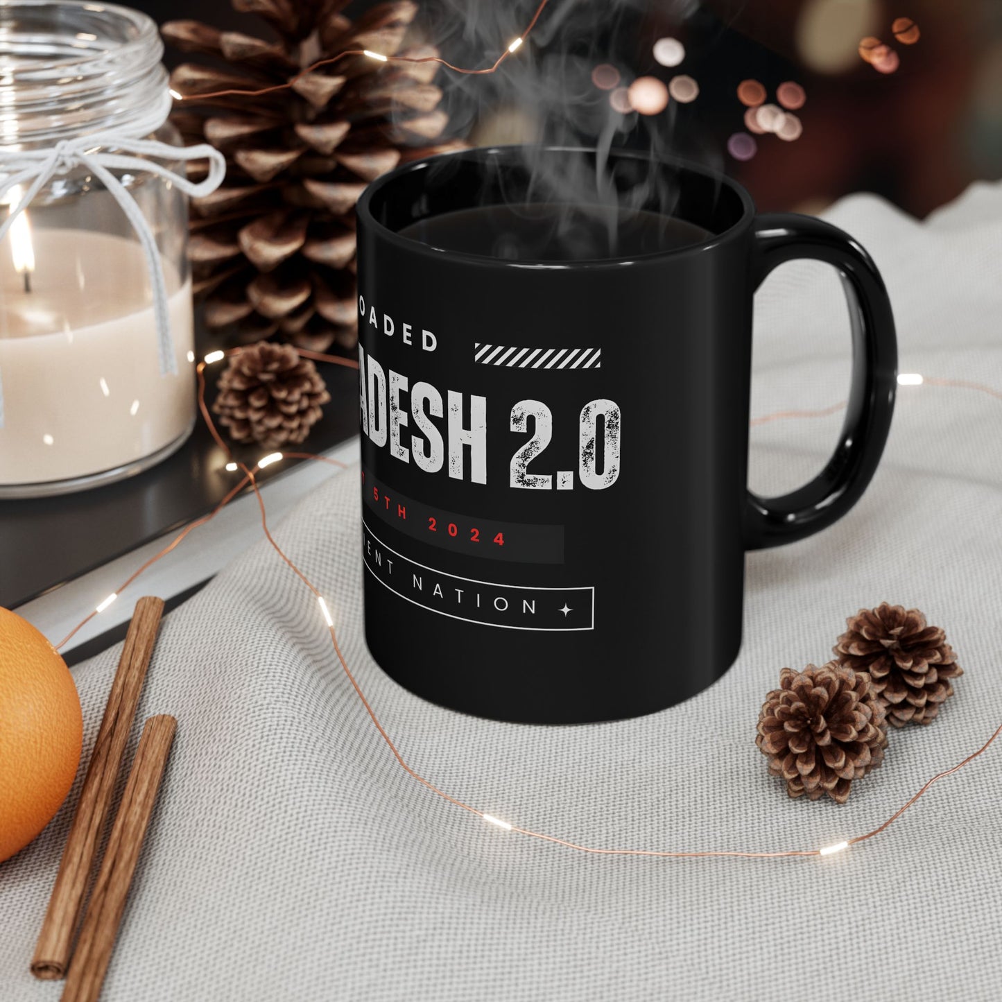 Bangladesh 2 0 Quota Movement Black Mug, Coffee Mug for Coffee Lovers, Patriotic