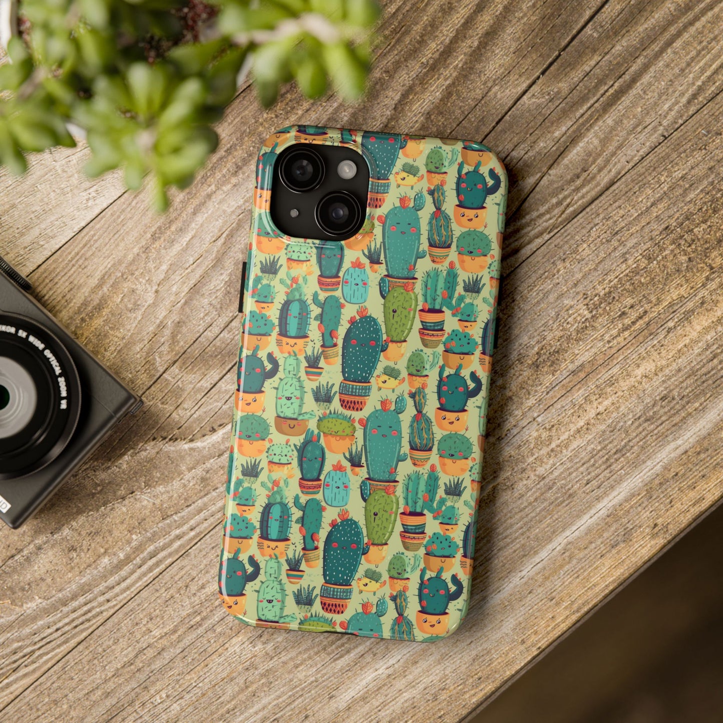 Cute Cactus Phone Cases, Tough iPhone Samsung Covers, Succulent Pattern