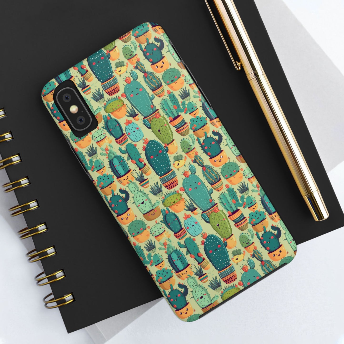 Cute Cactus Phone Cases, Tough iPhone Samsung Covers, Succulent Pattern