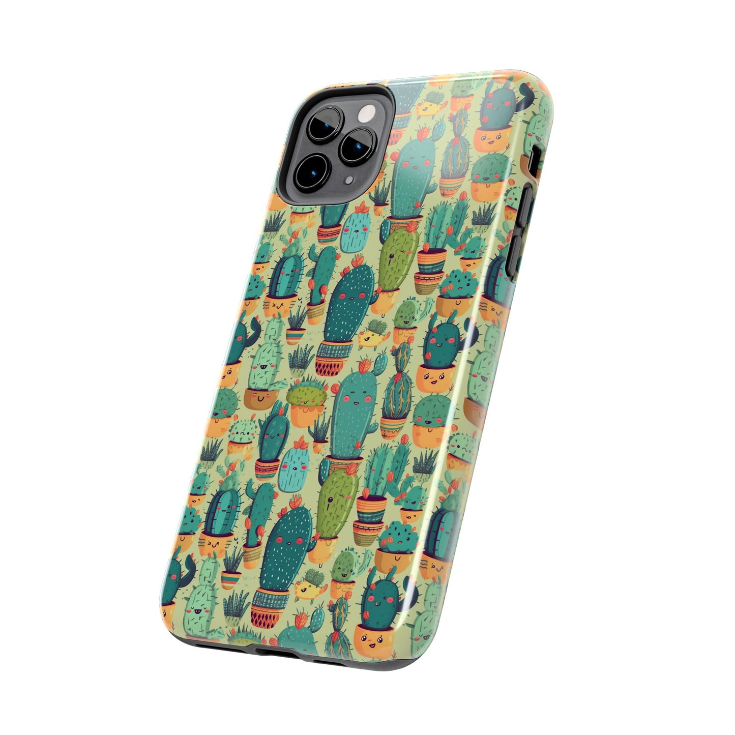 Cute Cactus Phone Cases, Tough iPhone Samsung Covers, Succulent Pattern