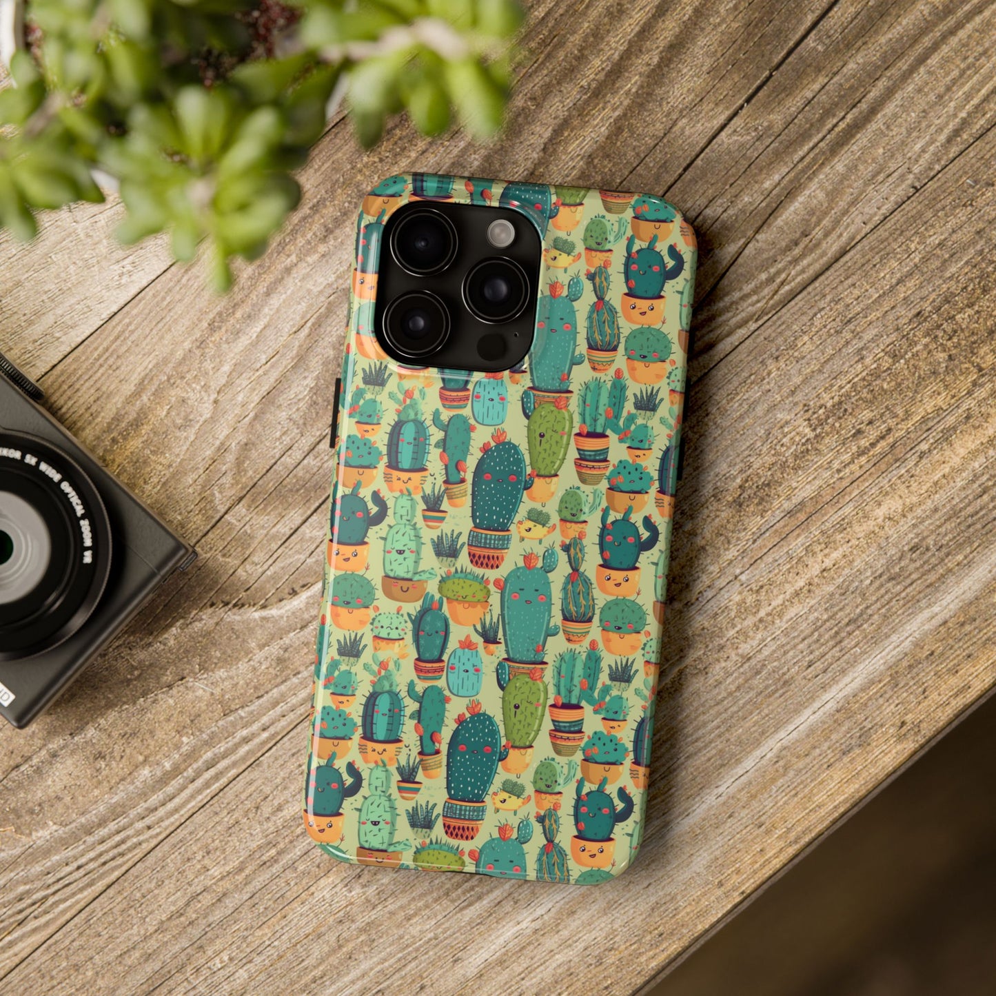 Cute Cactus Phone Cases, Tough iPhone Samsung Covers, Succulent Pattern