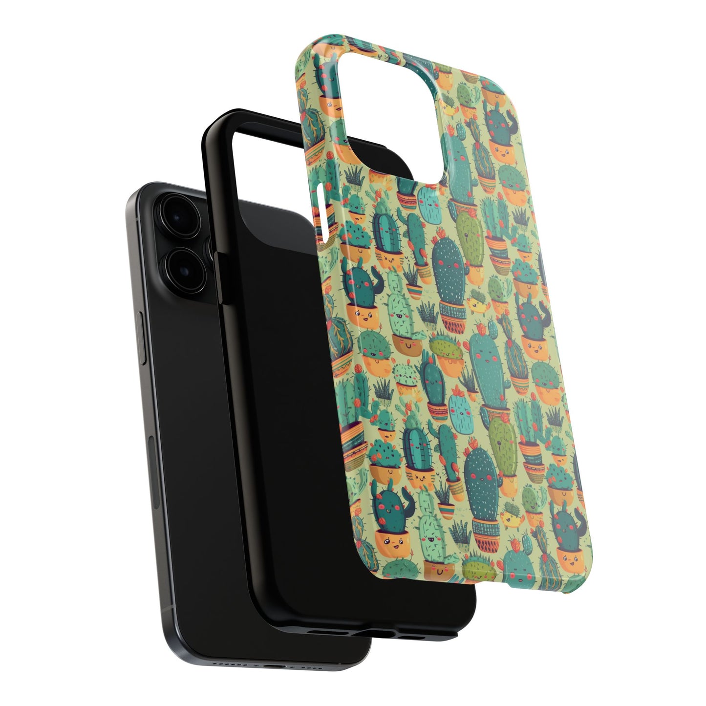 Cute Cactus Phone Cases, Tough iPhone Samsung Covers, Succulent Pattern