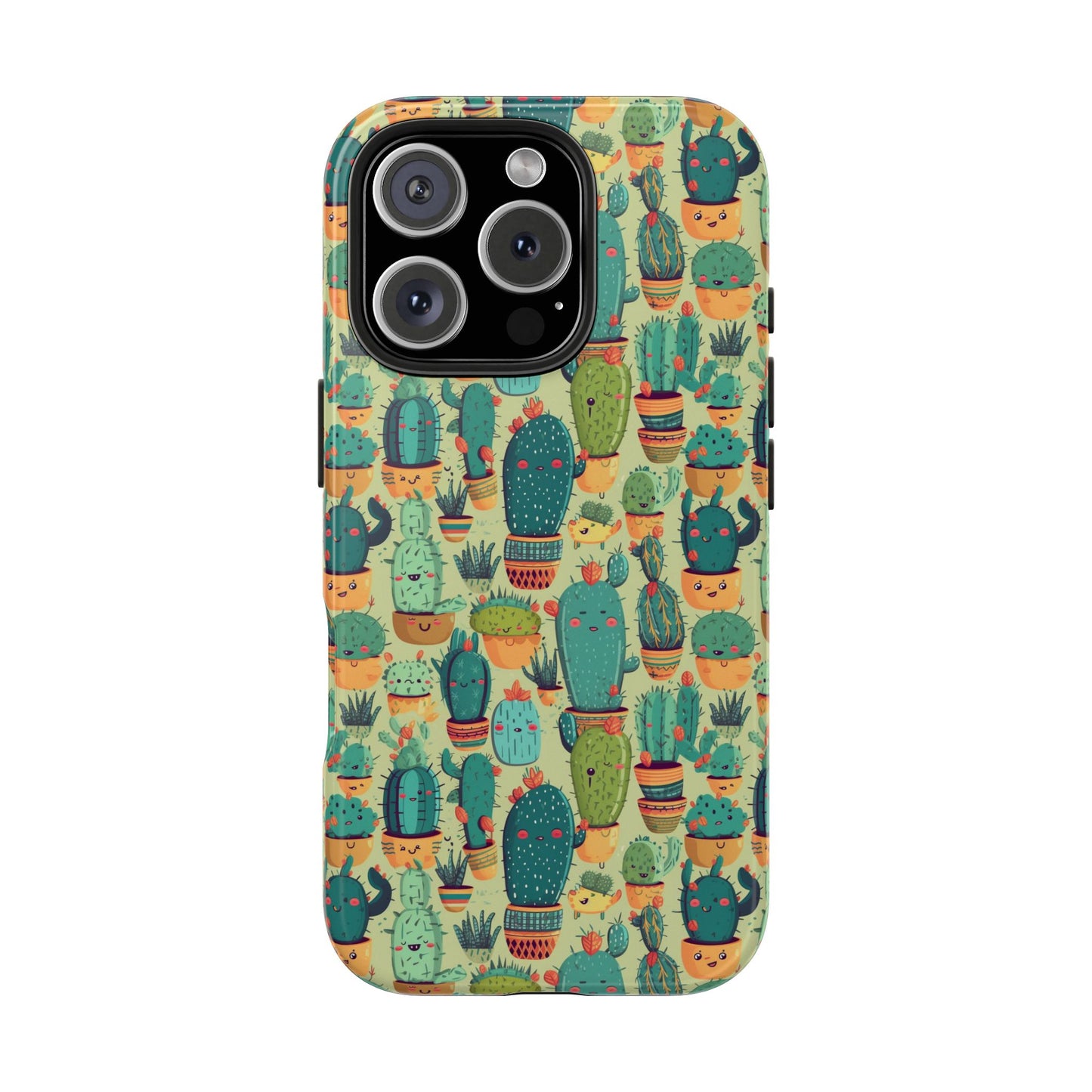 Cute Cactus Phone Cases, Tough iPhone Samsung Covers, Succulent Pattern
