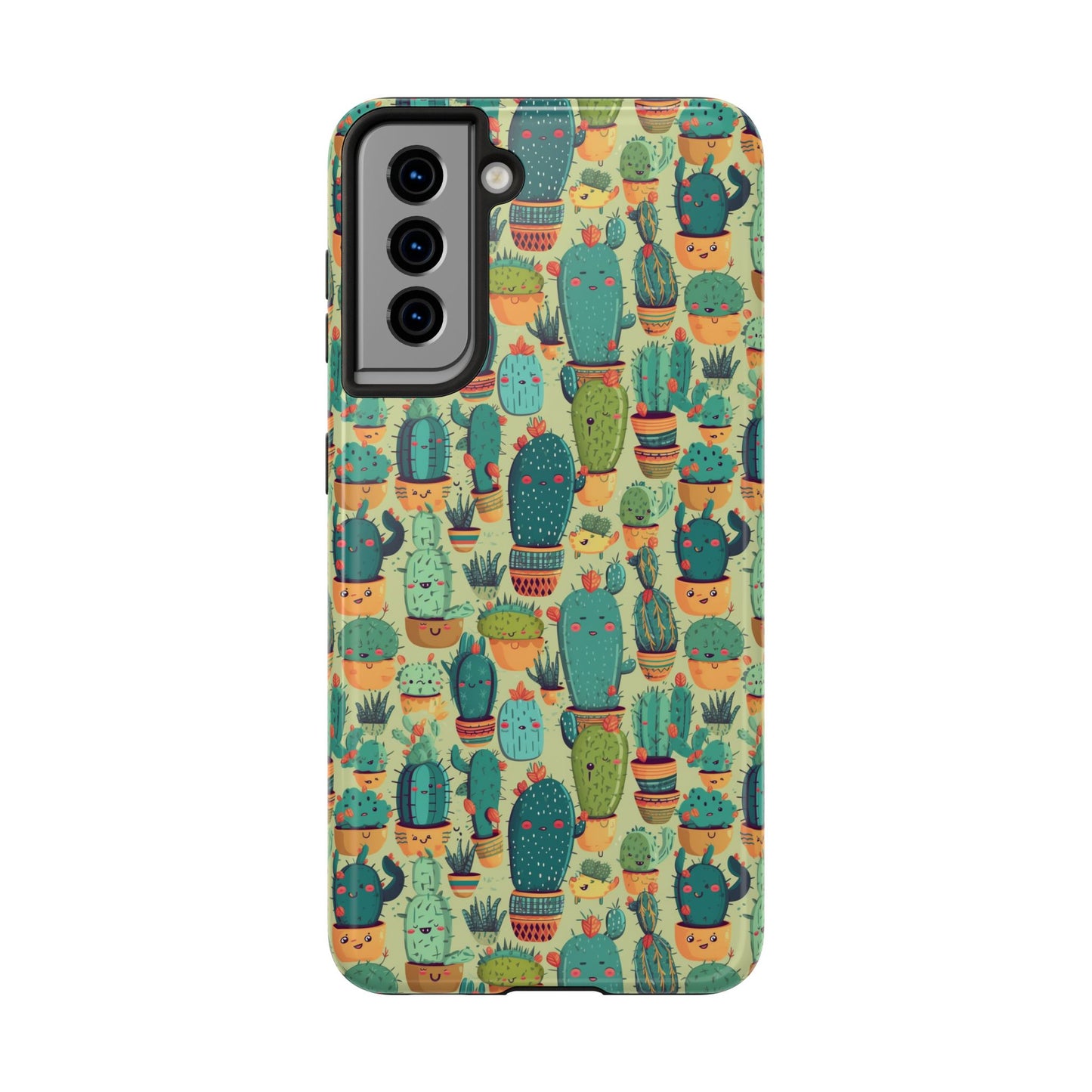 Cute Cactus Phone Cases, Tough iPhone Samsung Covers, Succulent Pattern