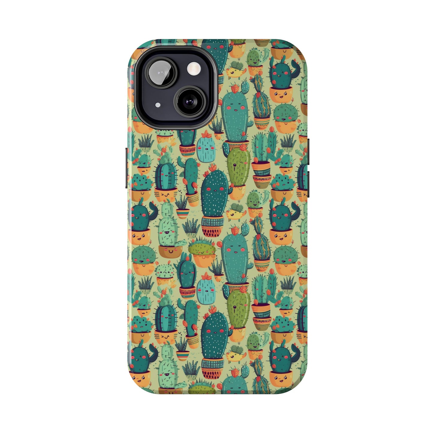 Cute Cactus Phone Cases, Tough iPhone Samsung Covers, Succulent Pattern