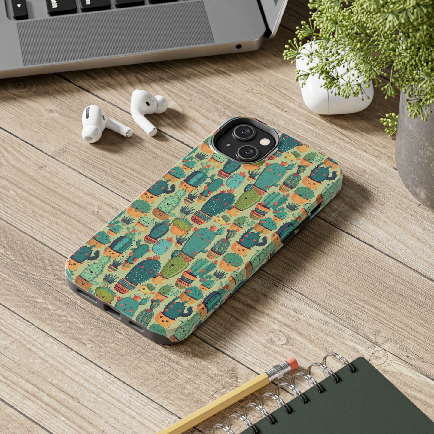 Cute Cactus Phone Cases, Tough iPhone Samsung Covers, Succulent Pattern
