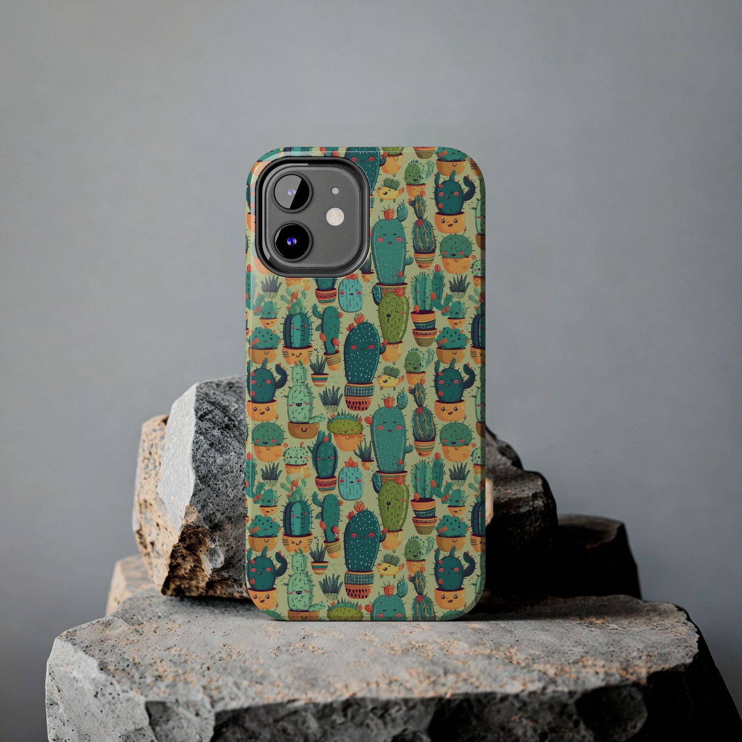 Cute Cactus Phone Cases, Tough iPhone Samsung Covers, Succulent Pattern