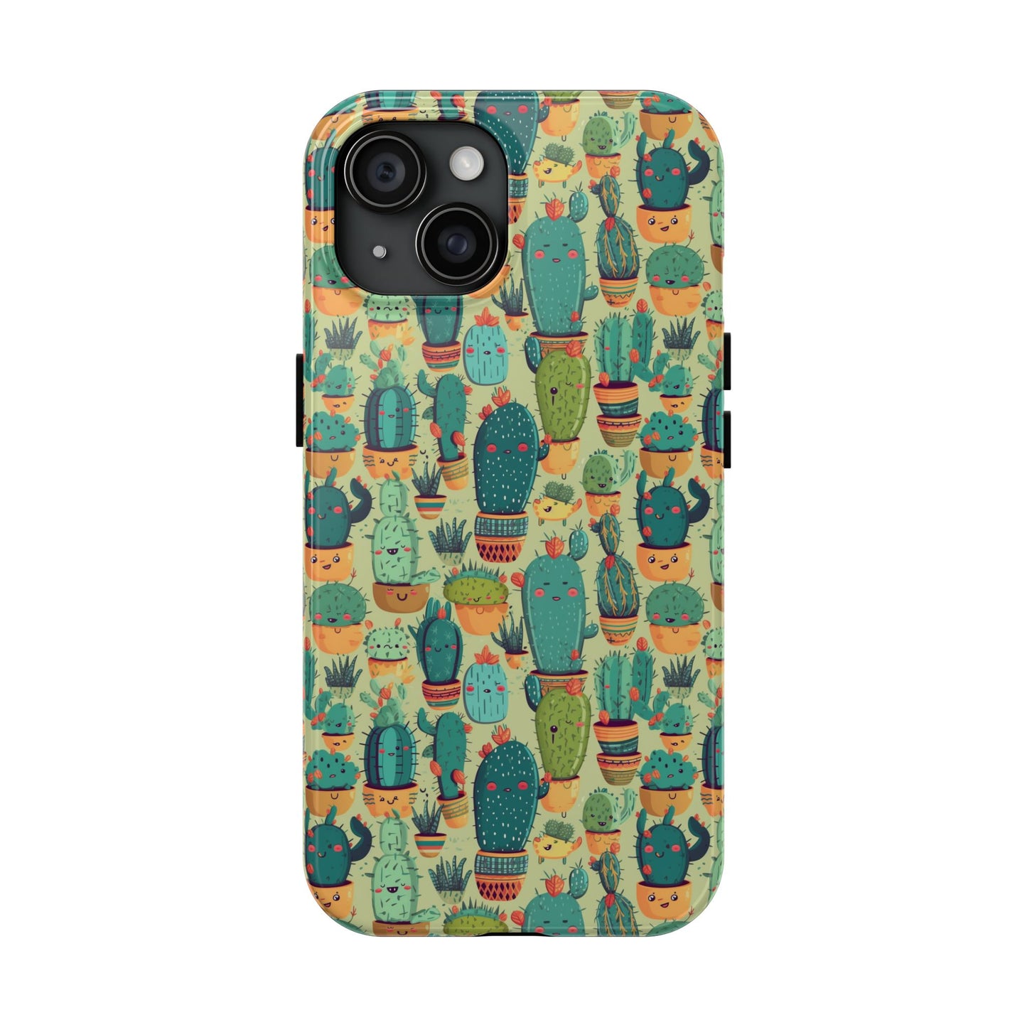 Cute Cactus Phone Cases, Tough iPhone Samsung Covers, Succulent Pattern