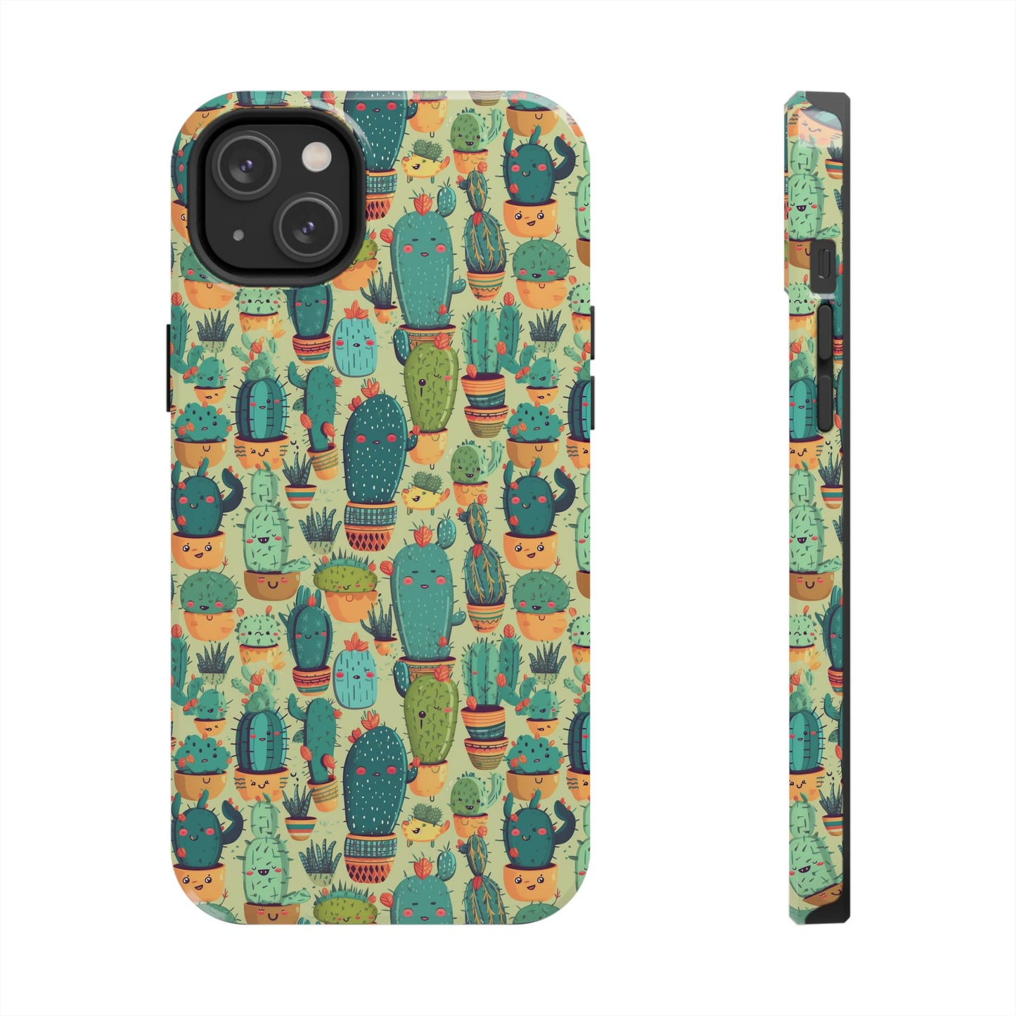 Cute Cactus Phone Cases, Tough iPhone Samsung Covers, Succulent Pattern
