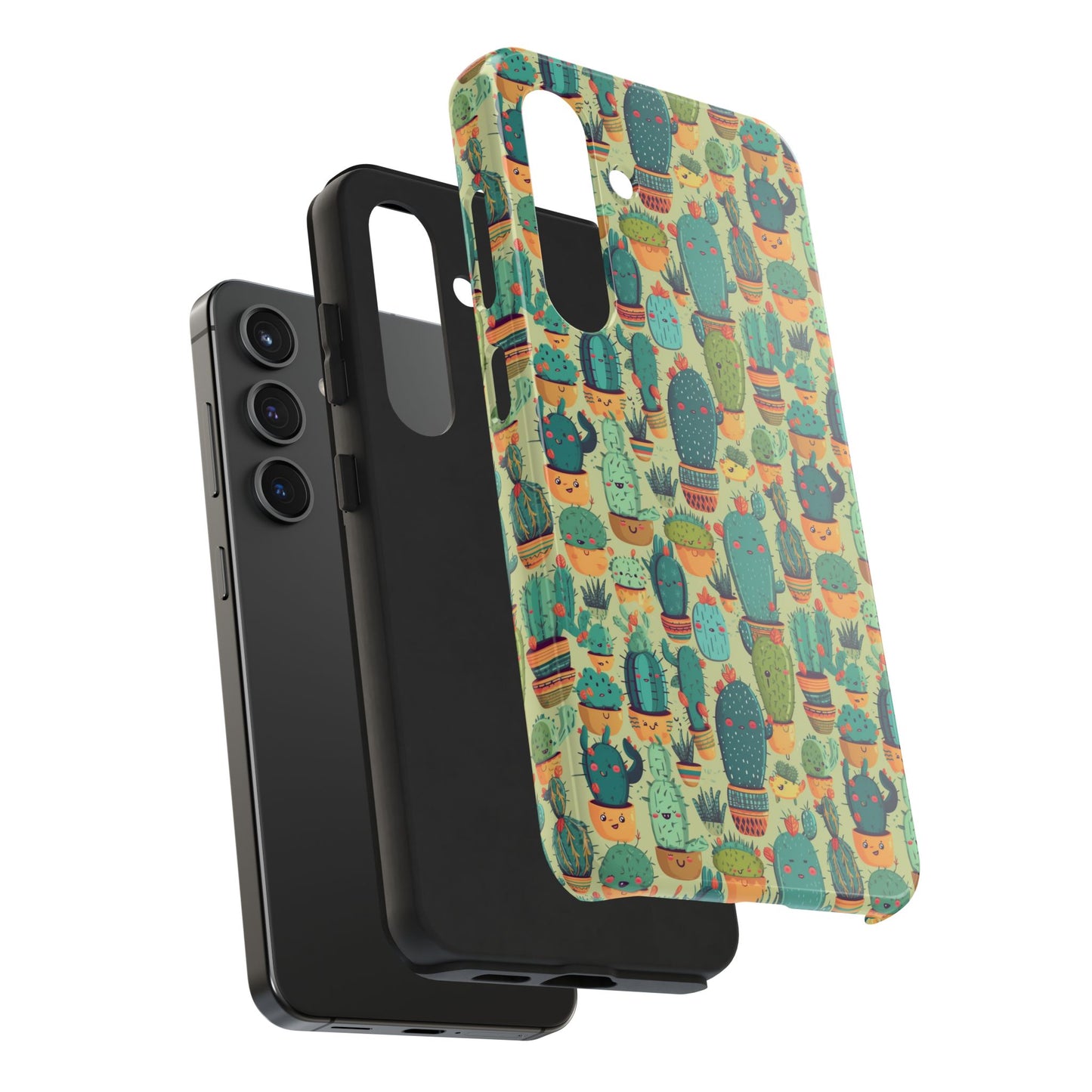 Cute Cactus Phone Cases, Tough iPhone Samsung Covers, Succulent Pattern